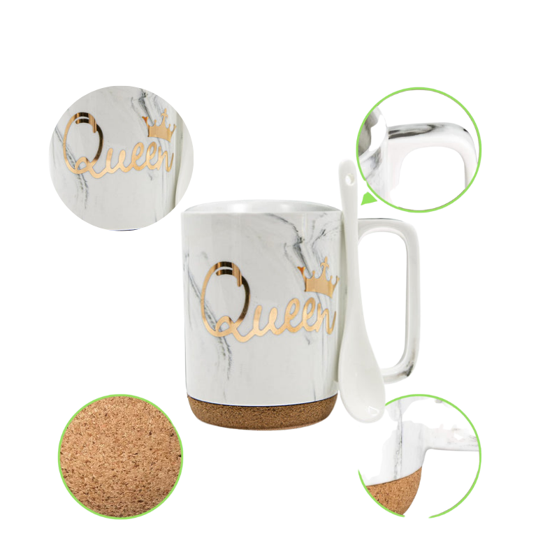 Set Cana Portelan cu Lingurita, mesaj "Queen"