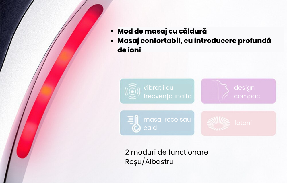 Gua Sha Electrica pentru Masaj Facial cu Vibratii Ionice, Efect Antirid, Incarcare USB