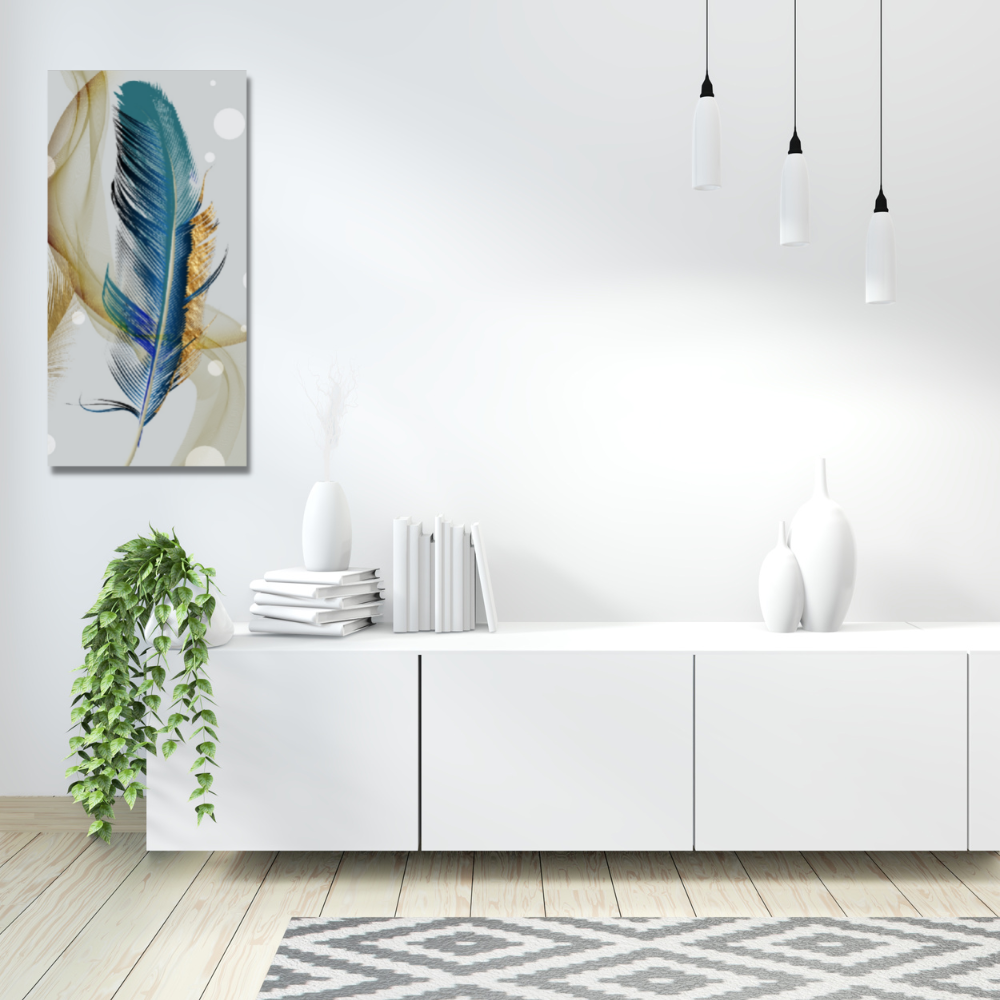 Panou Radiant Ceramic cu Infarosu, 500W (10MP), Tip Tablou, Telecomanda, WI-FI, Termostat, Model Fether Blue, ArtHeat Safecare