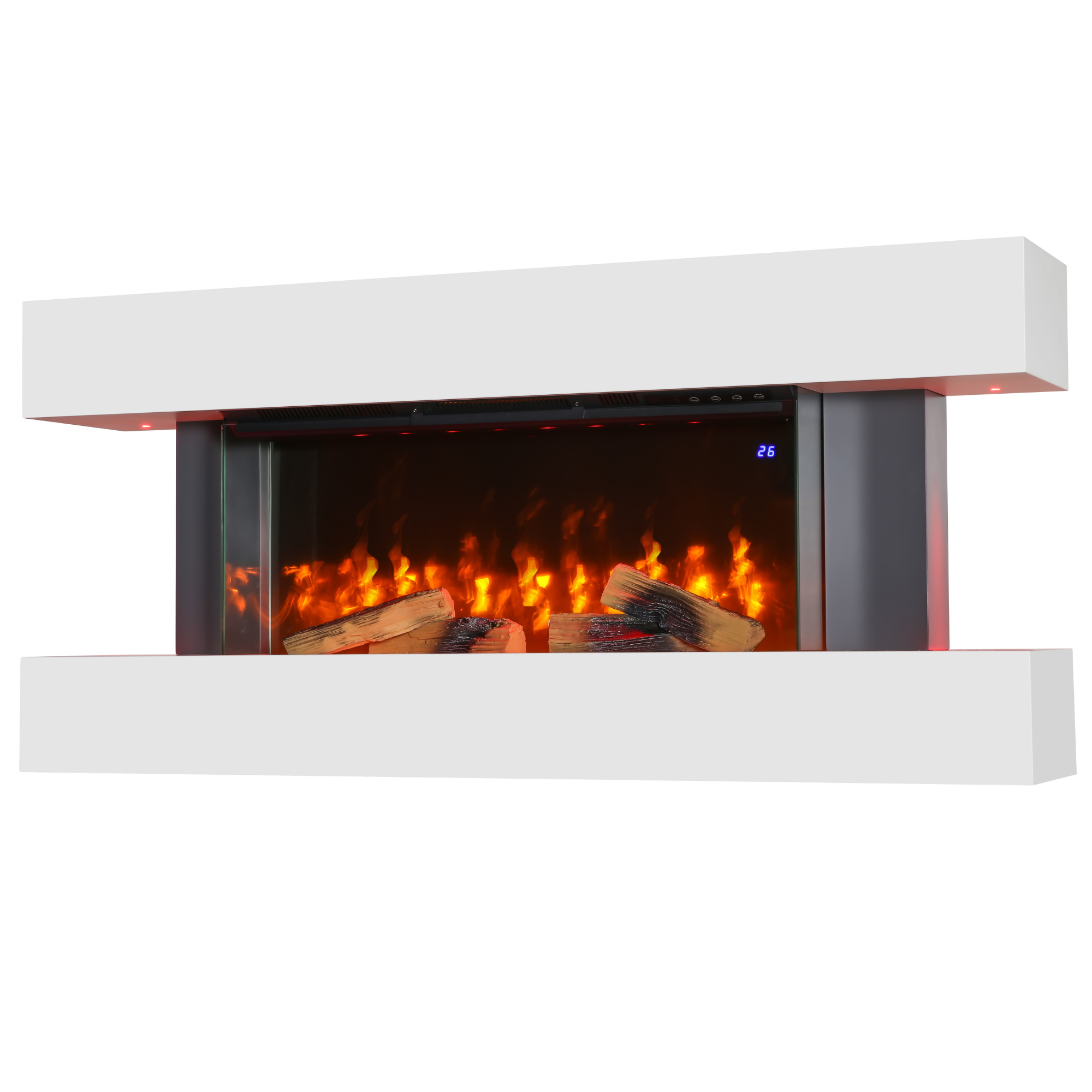 Semineu Electric de Perete, Smart, Wifi, Sticla pe Trei Laturi, Alb, Safecare YFG6003