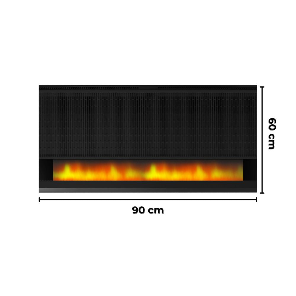 Panou Radiant cu Aspect Semineu si Proiectie Flacara LED - Termostat WiFi Integrat, Design Modern, 1700W