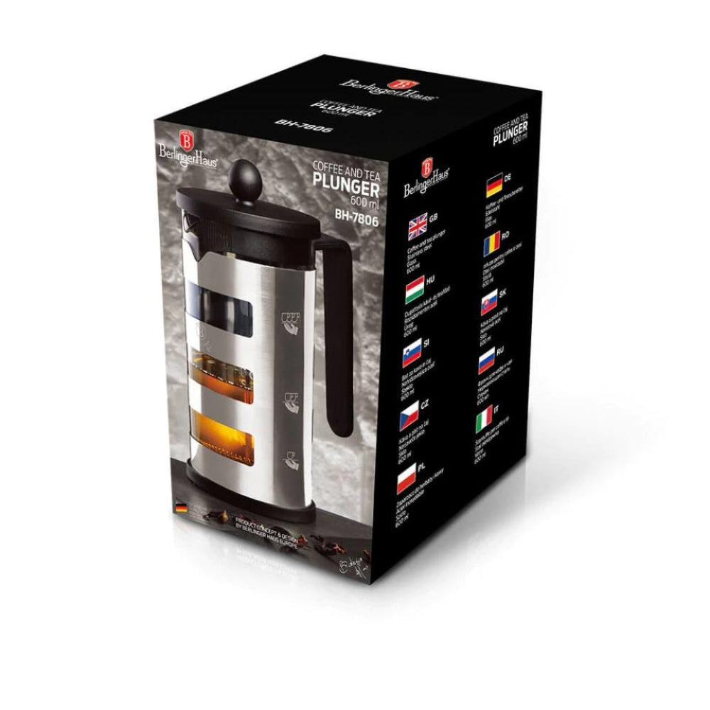 Infuzor pentru Ceai si Cafea 600 ml Black Silver Collection BerlingerHaus BH 7806 - Eleganta in Bucatarie