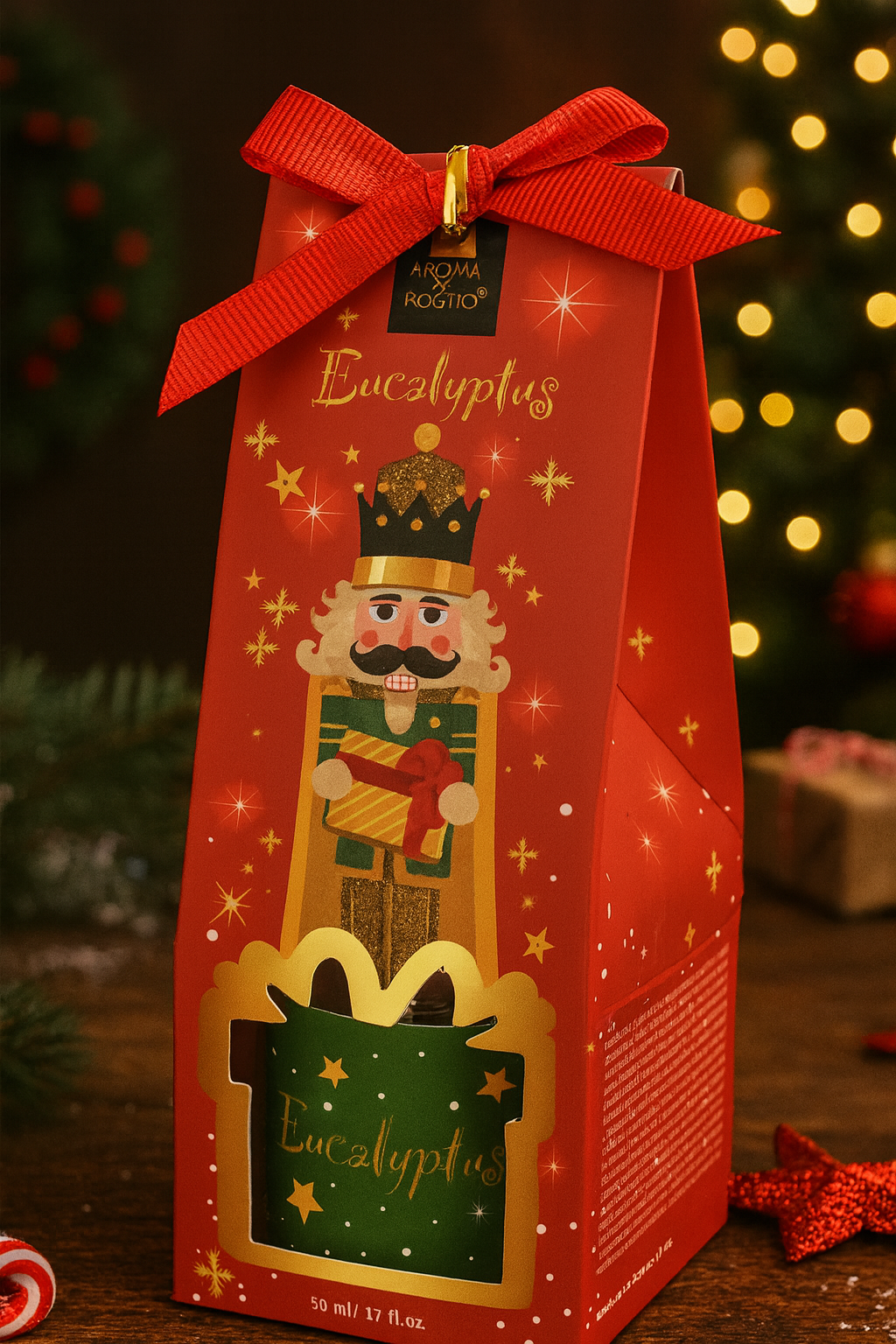 Set Parfum Ambiental Eucalyptus, Difuzor cu Aroma de Eucalipt, Editie Festiva Merry Christmas