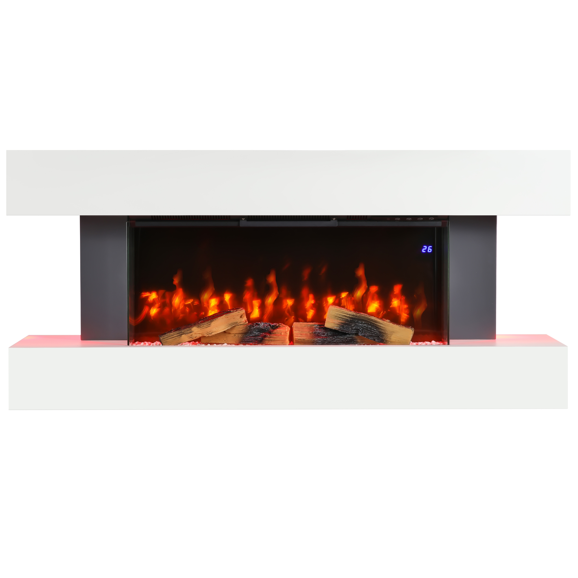 Semineu Electric de Perete, Smart, Wifi, Sticla pe Trei Laturi, Alb, Safecare YFG6003
