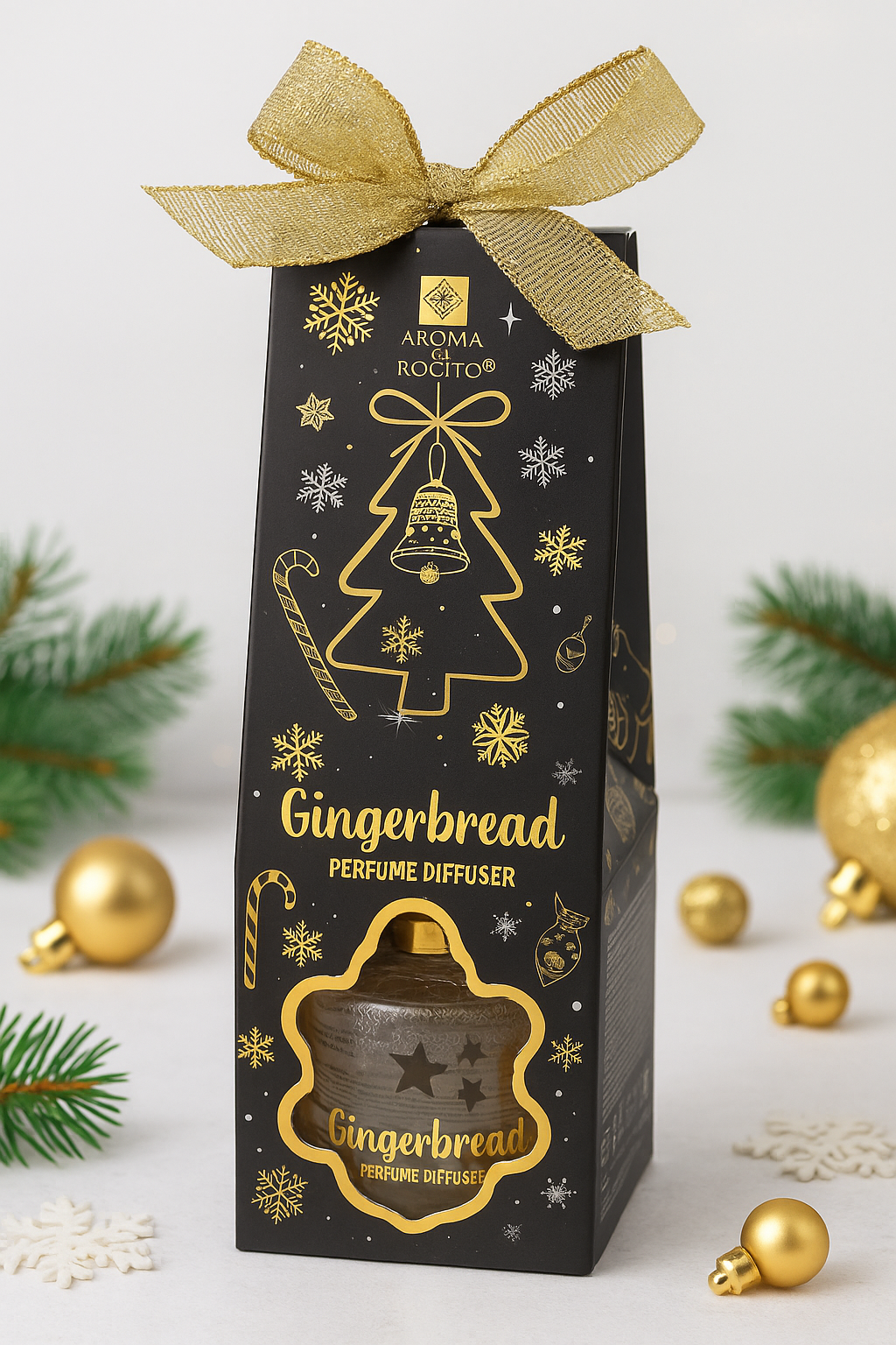 Diffuser parfum Gingerbread, 50 ml, Aroma de turta dulce, Parfum ambiental de Craciun