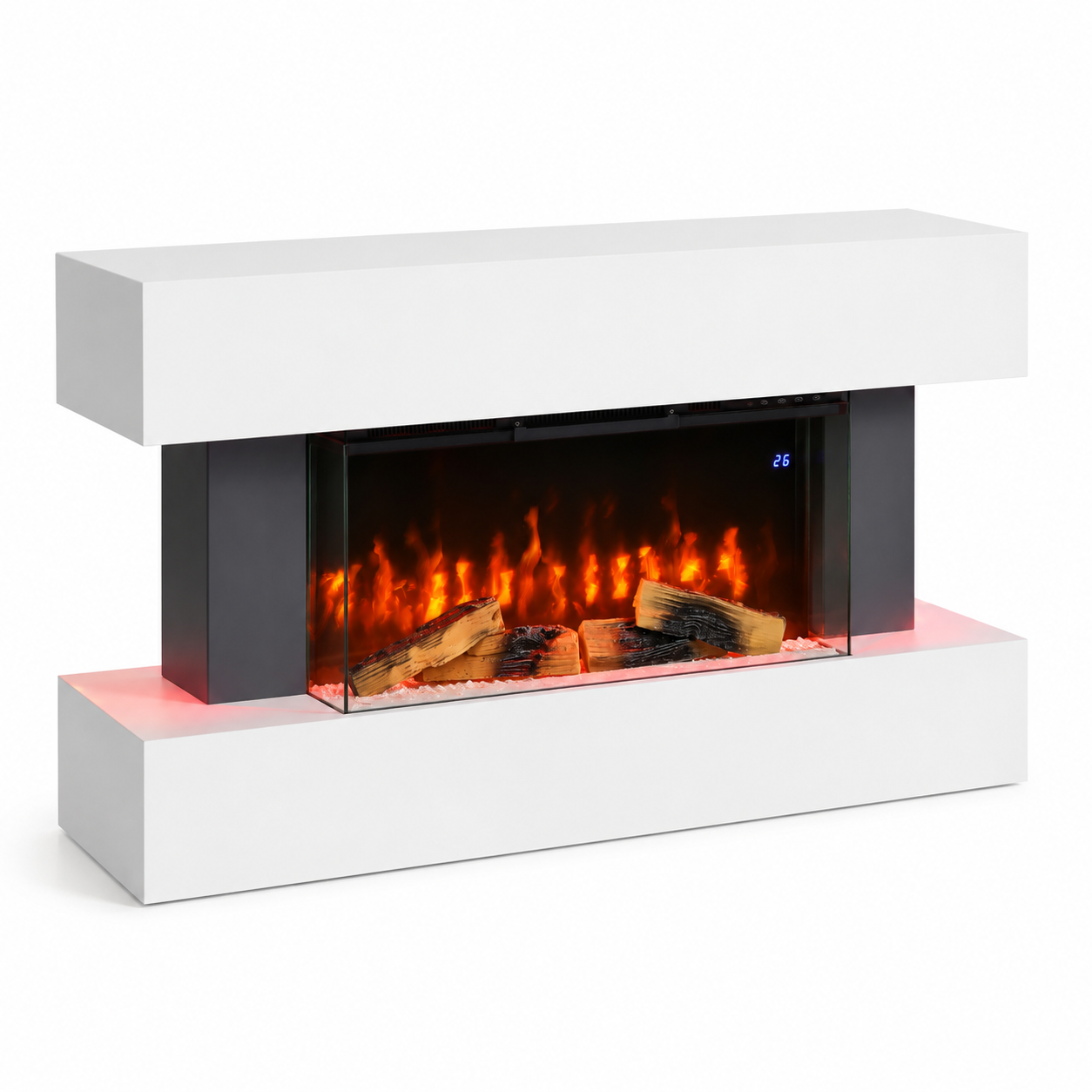 Semineu Electric de Perete, Smart, Wifi, Sticla pe Trei Laturi, Alb, Safecare YFG4003
