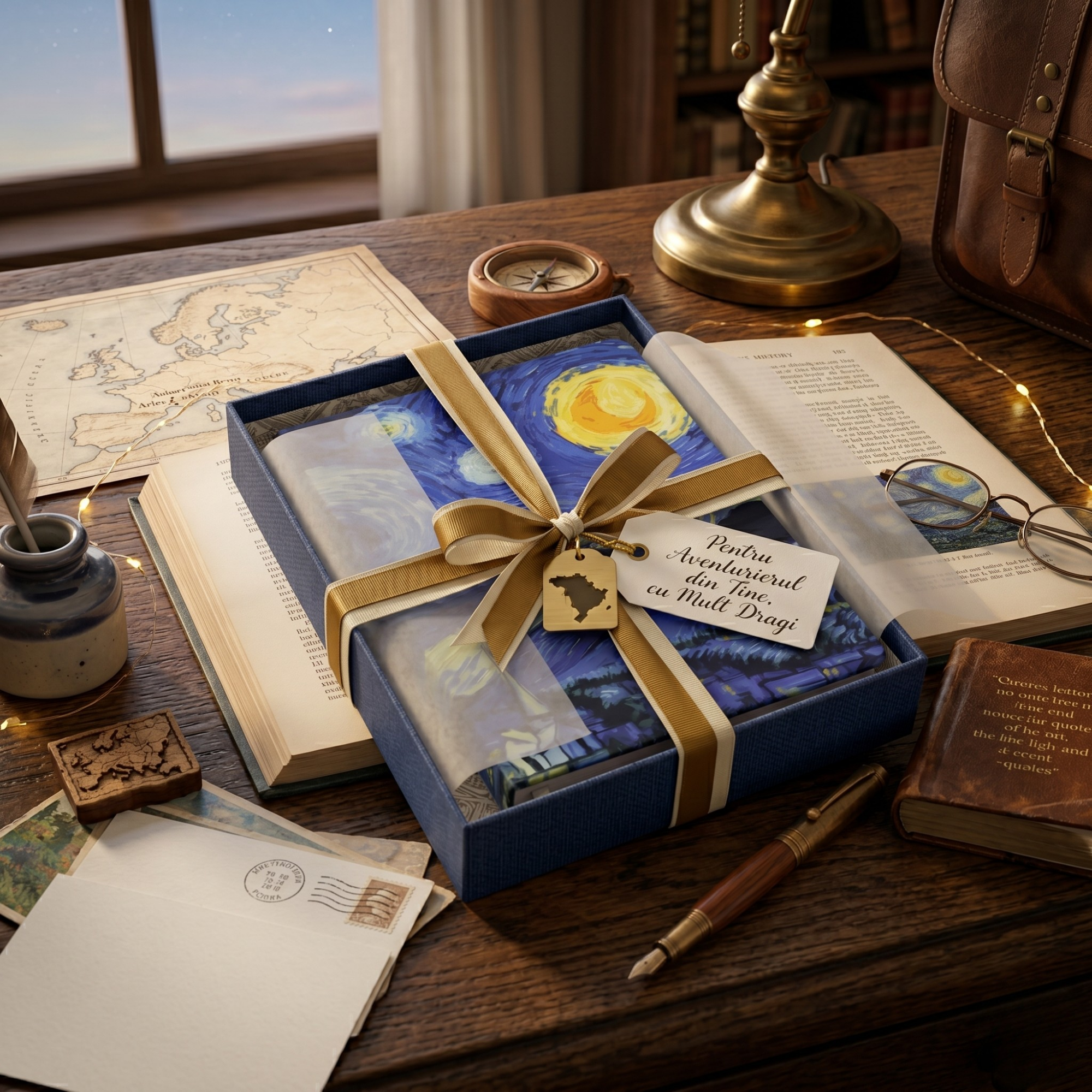 Agenda Nedatata Vincent Van Gogh Starry Night - Inveleste-ti Zilele in Magia lui Van Gogh