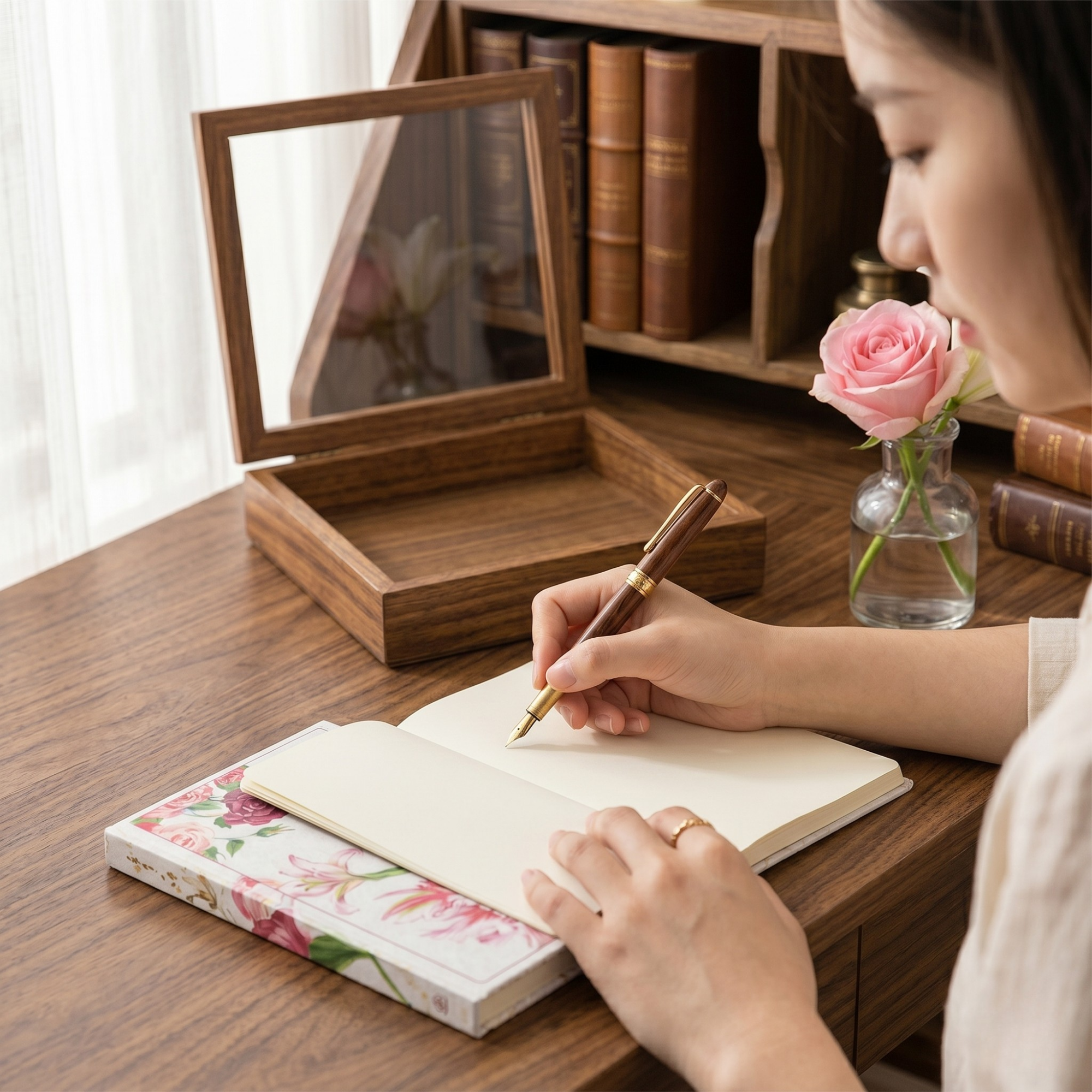 Agenda nedatata cu motiv Magic Roses
