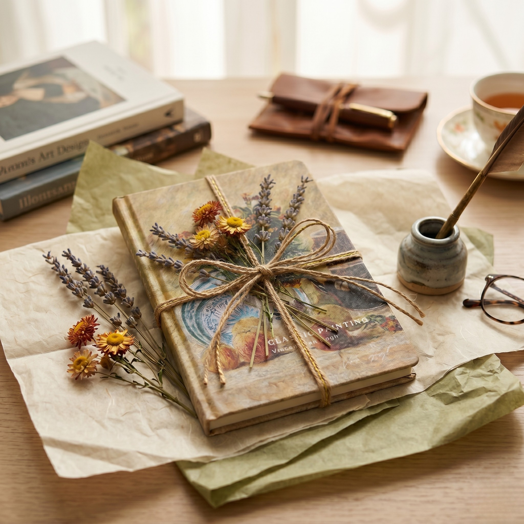 Agenda Van Gogh Mijlocie, format A5, Imprimeu Still Life with Earthenware and Bottles