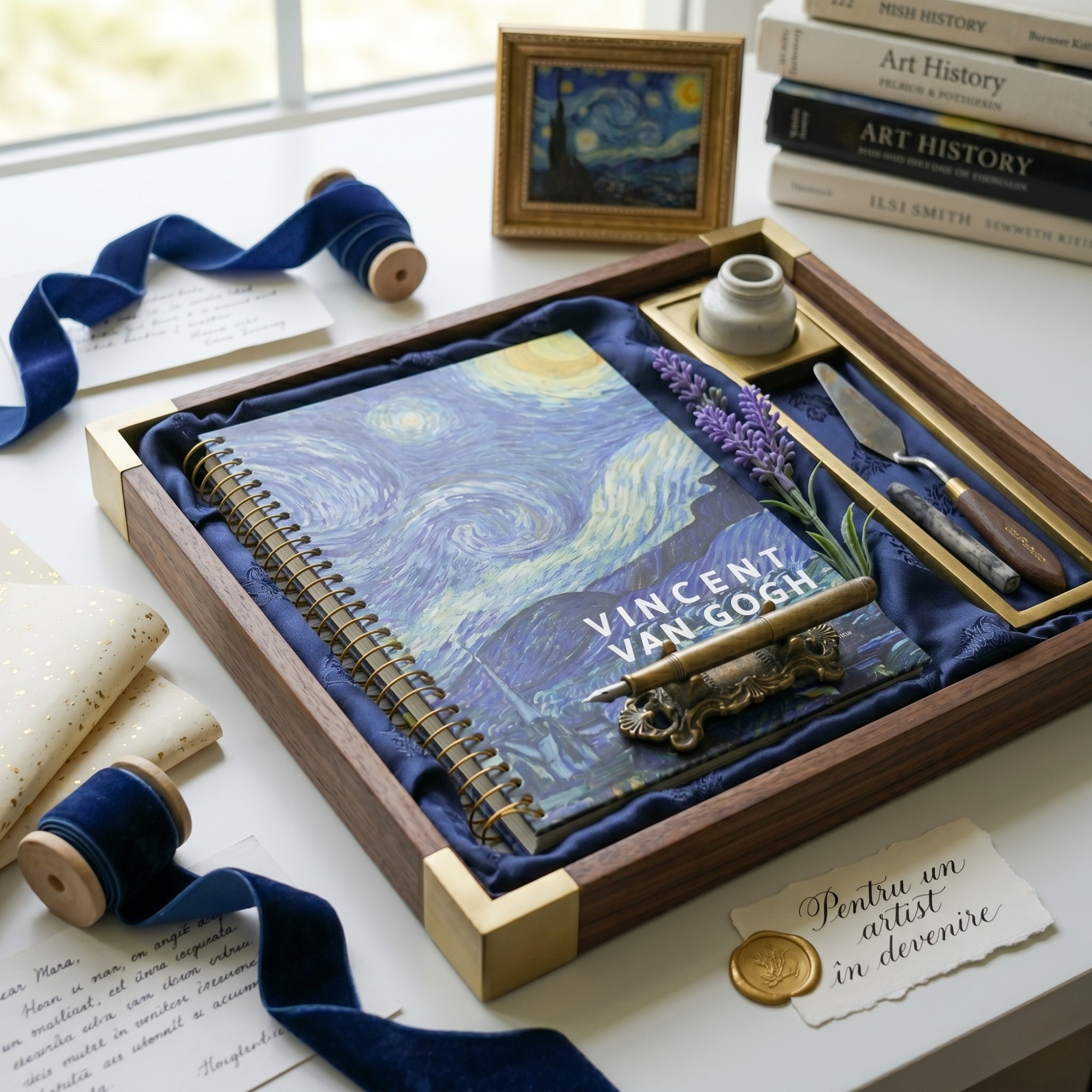 Agenda cu Spirala, Vincent van Gogh, Design Noaptea Instelata