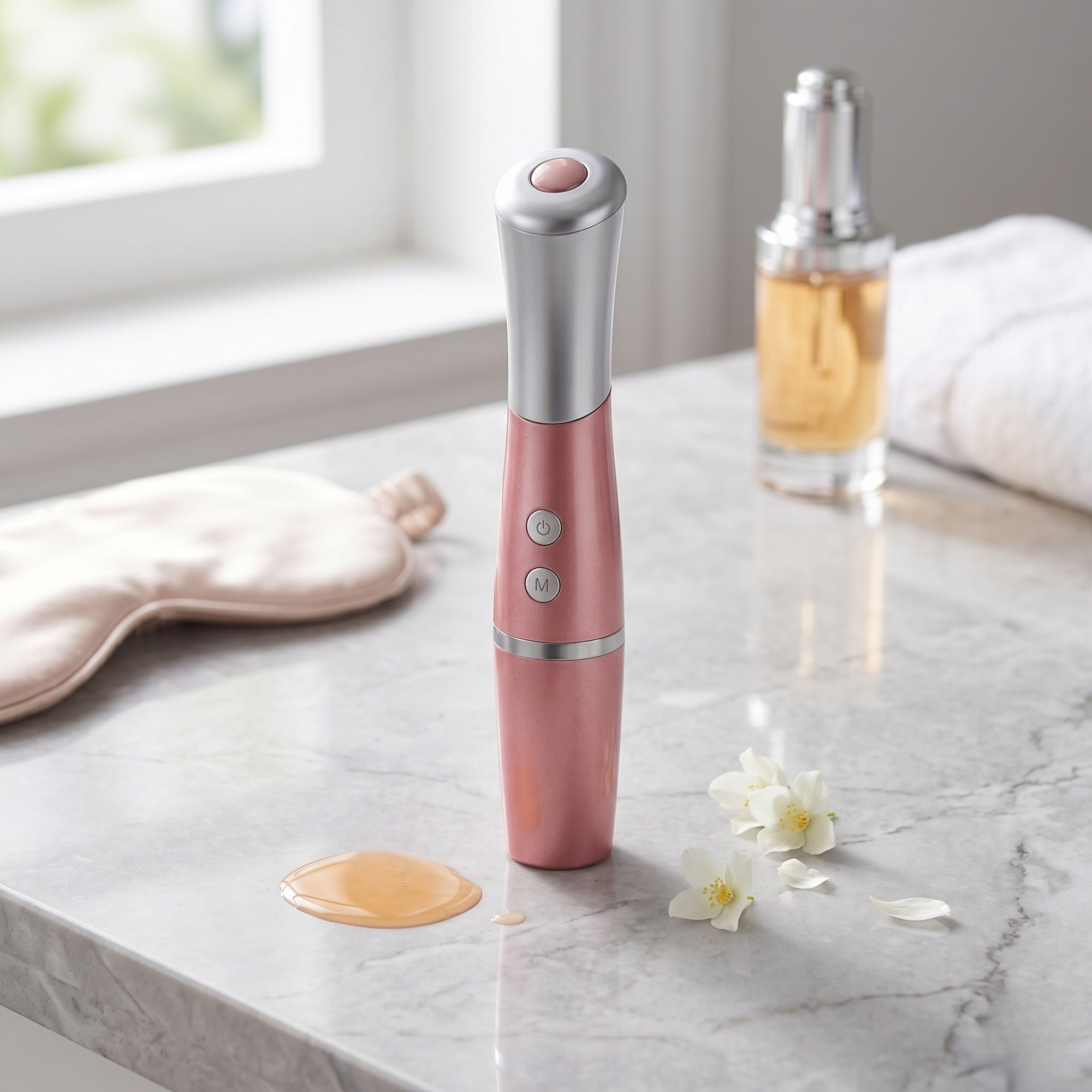 Dispozitiv Electric pentru Masarea Tenului cu Jad Roz Natural