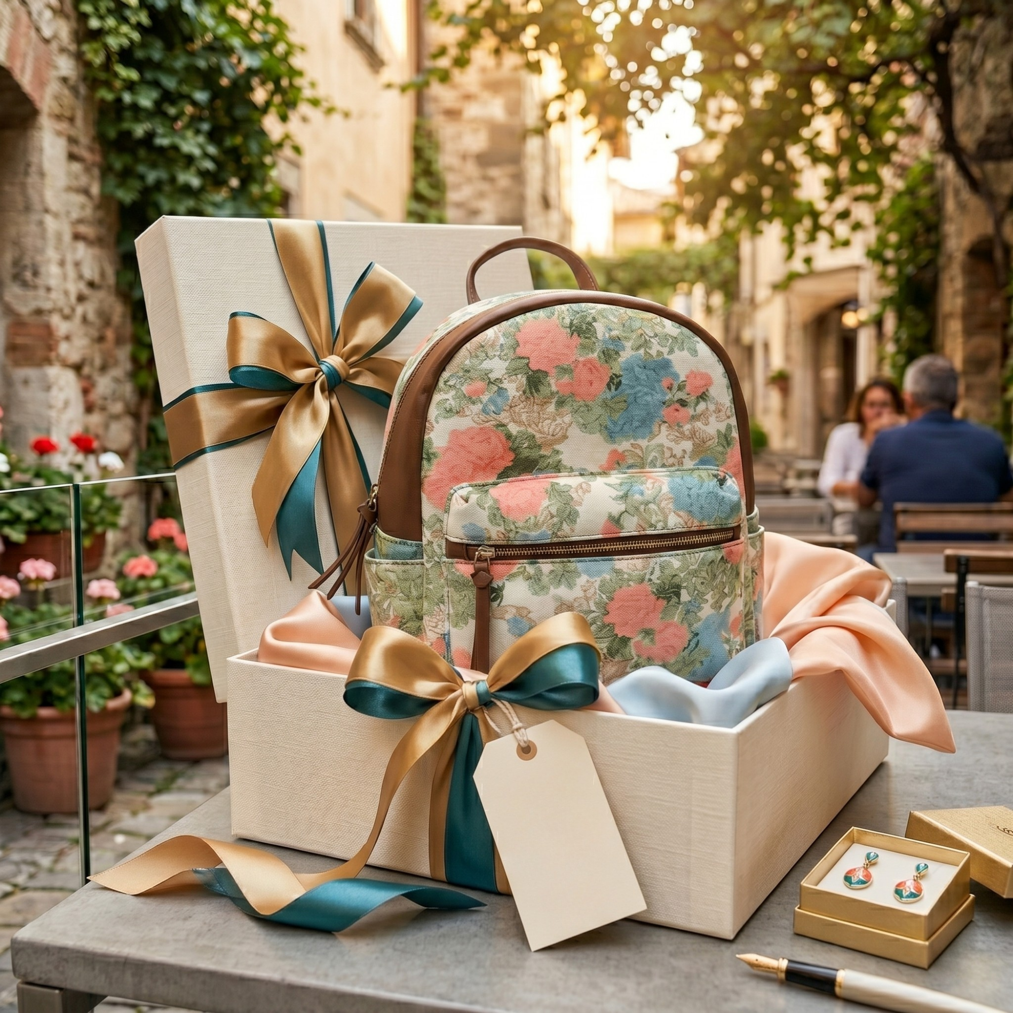 Rucsac Dama din Material Textil si Piele Ecologica, Imprimeu Spring Flowers