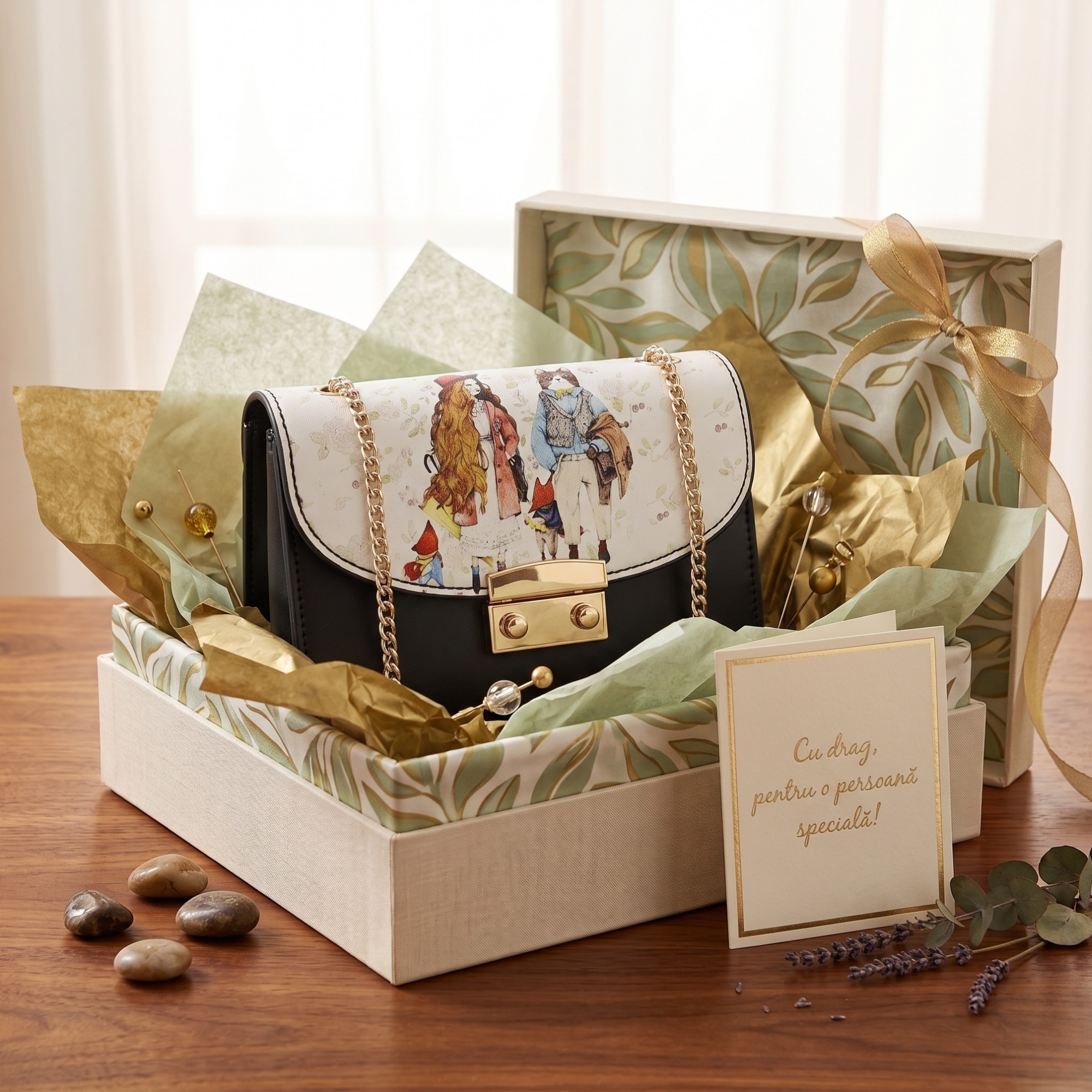 Geanta Dama de Umar din Piele Ecologica, Print Fairytale