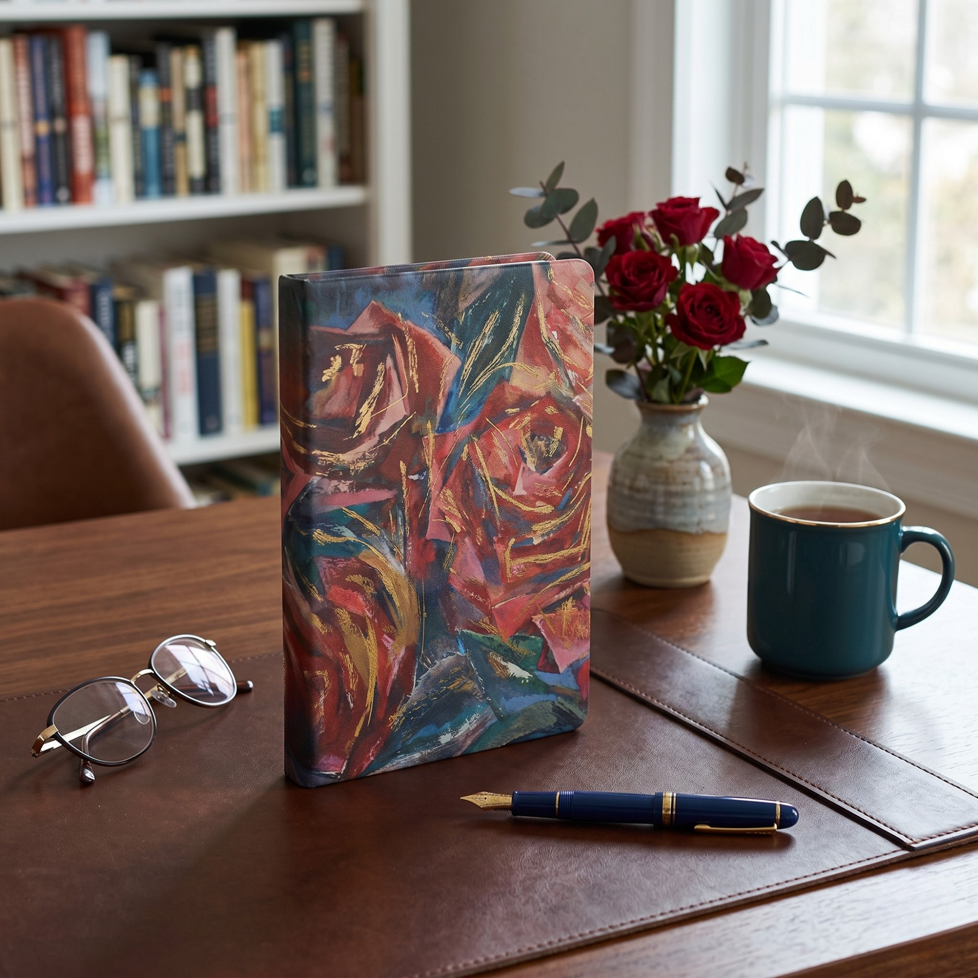 Agenda Mare, format B5, Imprimeu Flori Roze