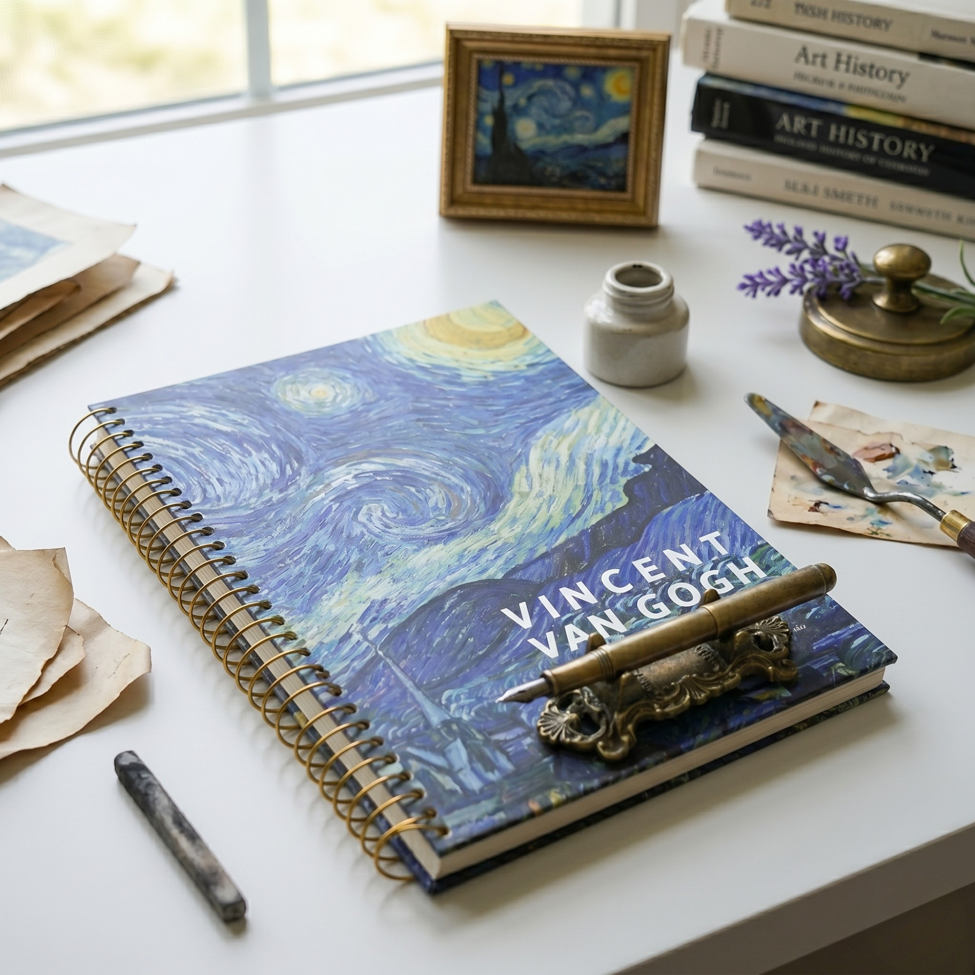 Agenda cu Spirala, Vincent van Gogh, Design Noaptea Instelata