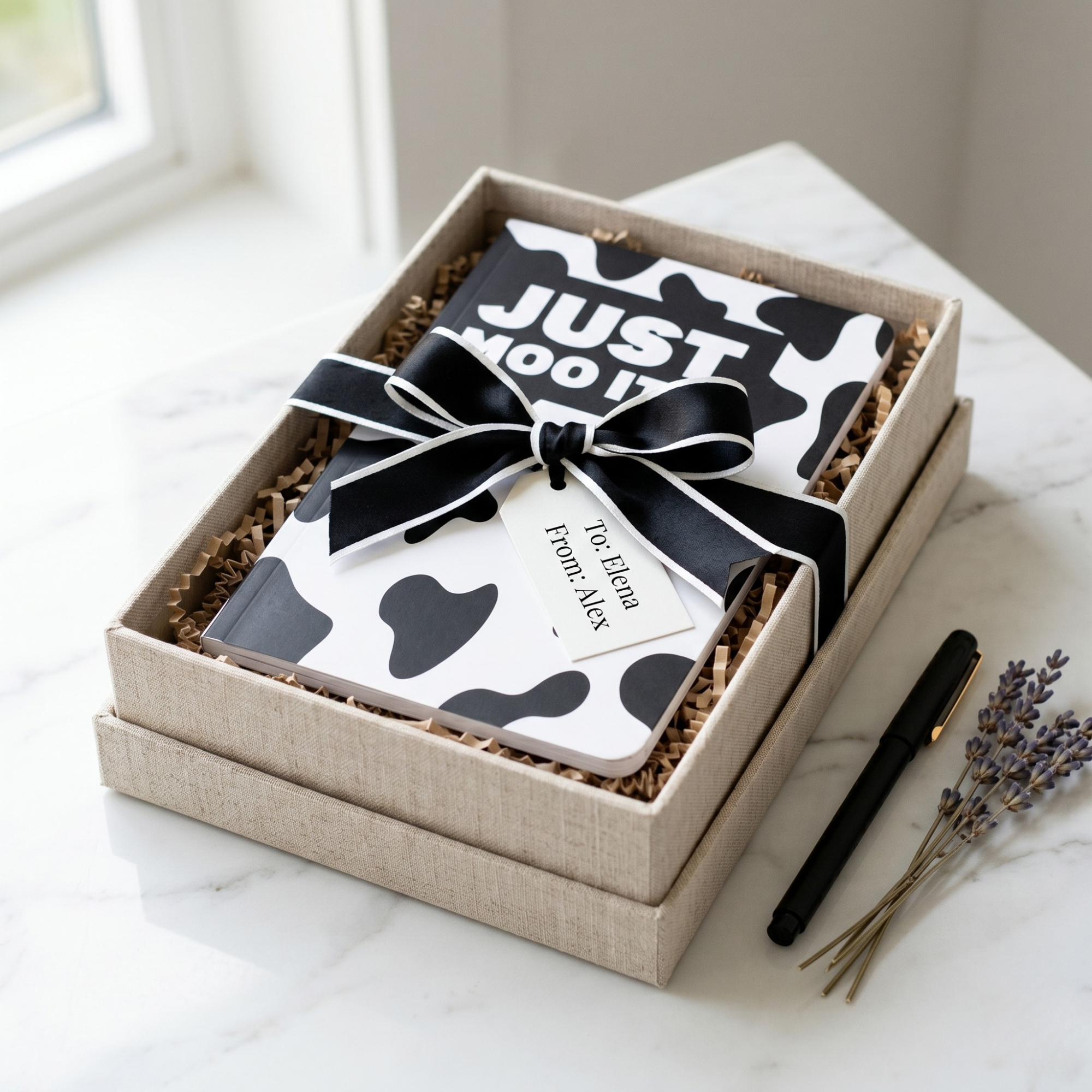 Agenda nedatata cu mesaj Just Moo It