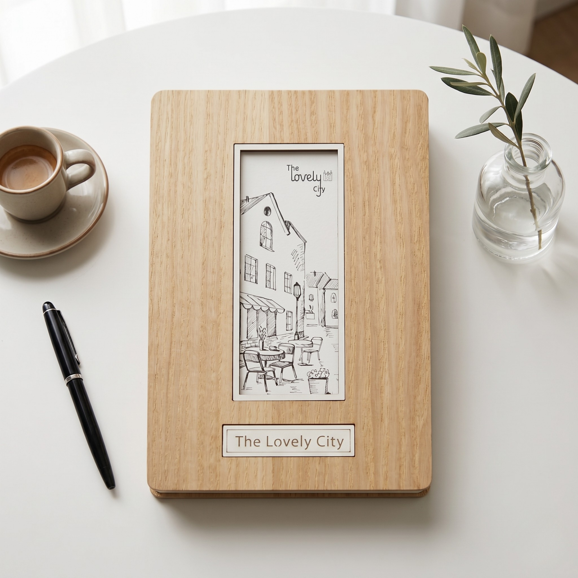 Agenda cu coperta din lemn The Lovely City