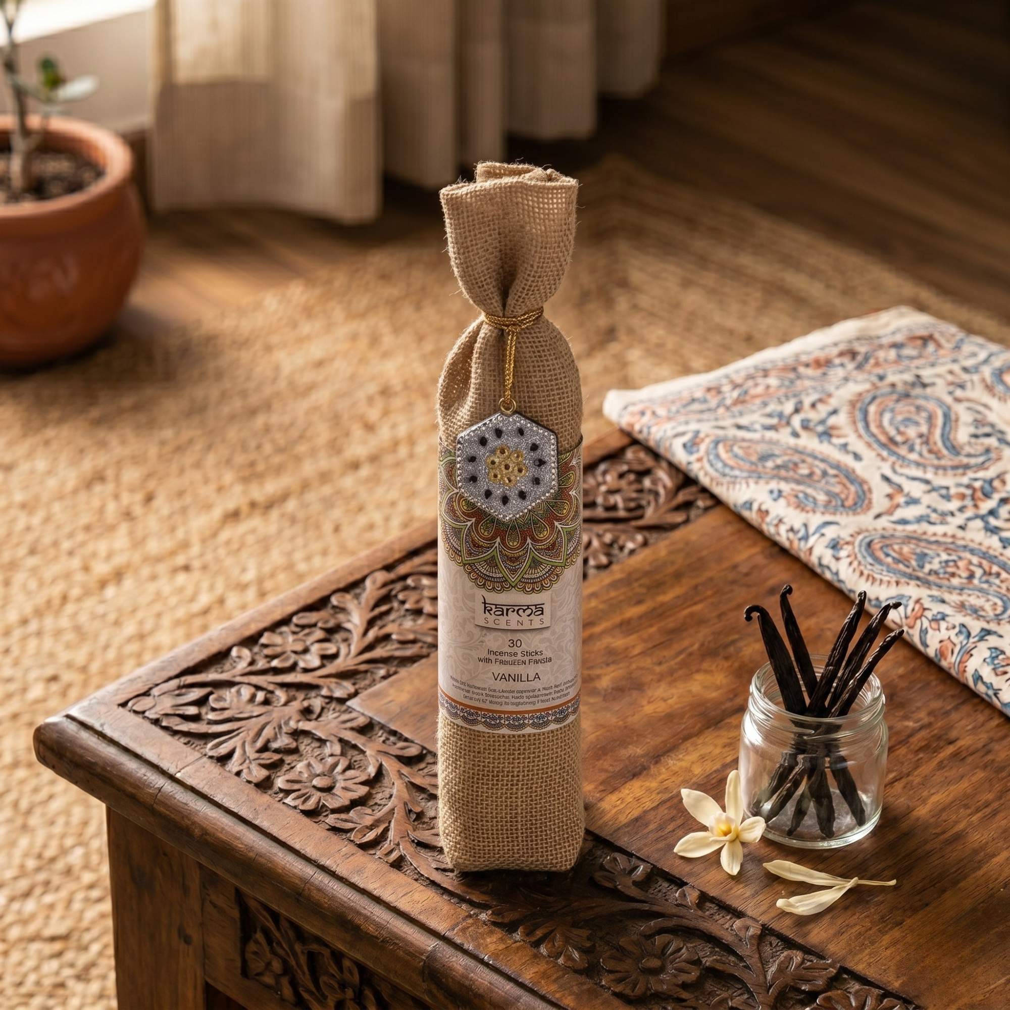 30 Betisoare Parfumate Aromaterapie - Vanilla, Karma Scents