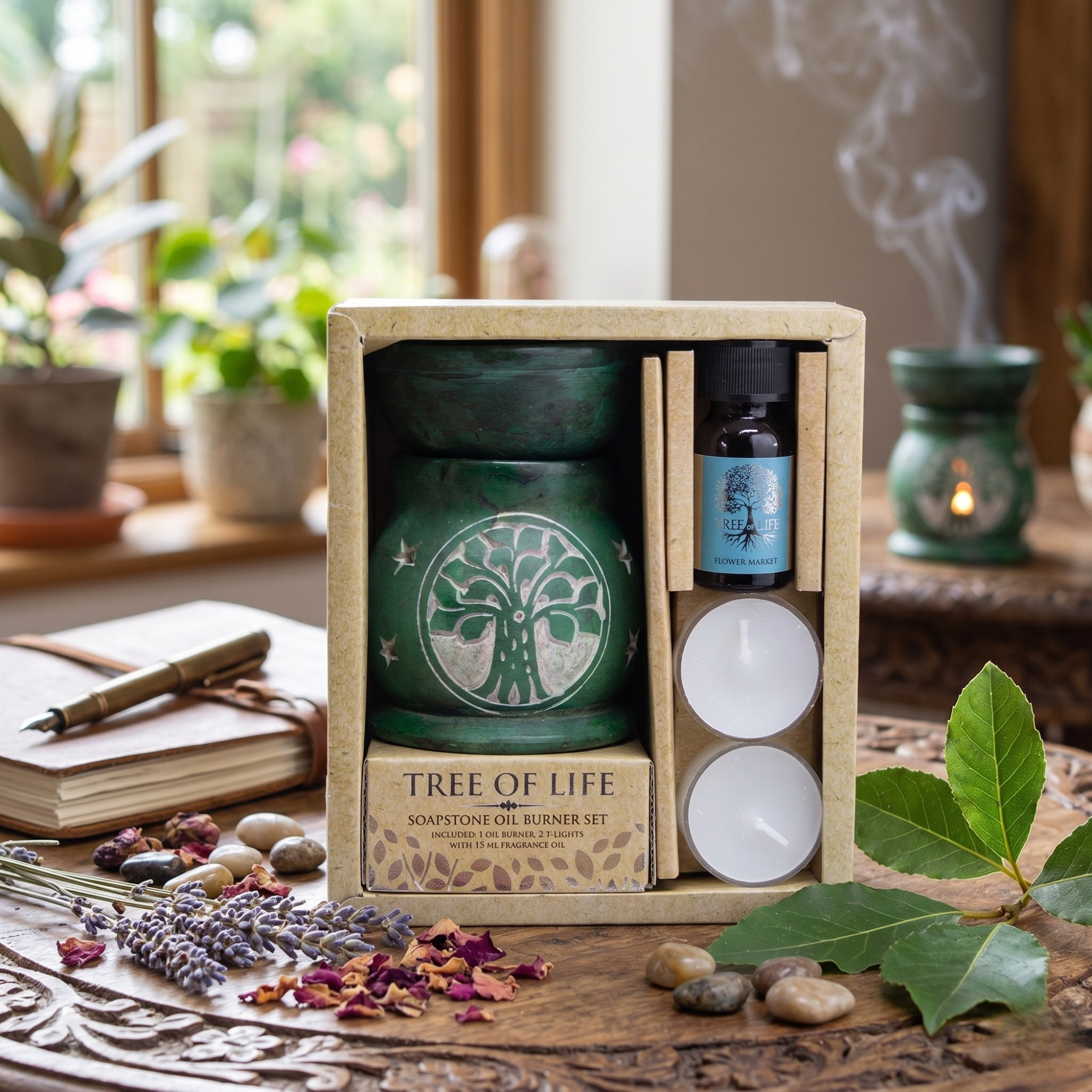 Set Aromaterapie cu Ulei si Difuzor, Flower Market - Tree Of Life