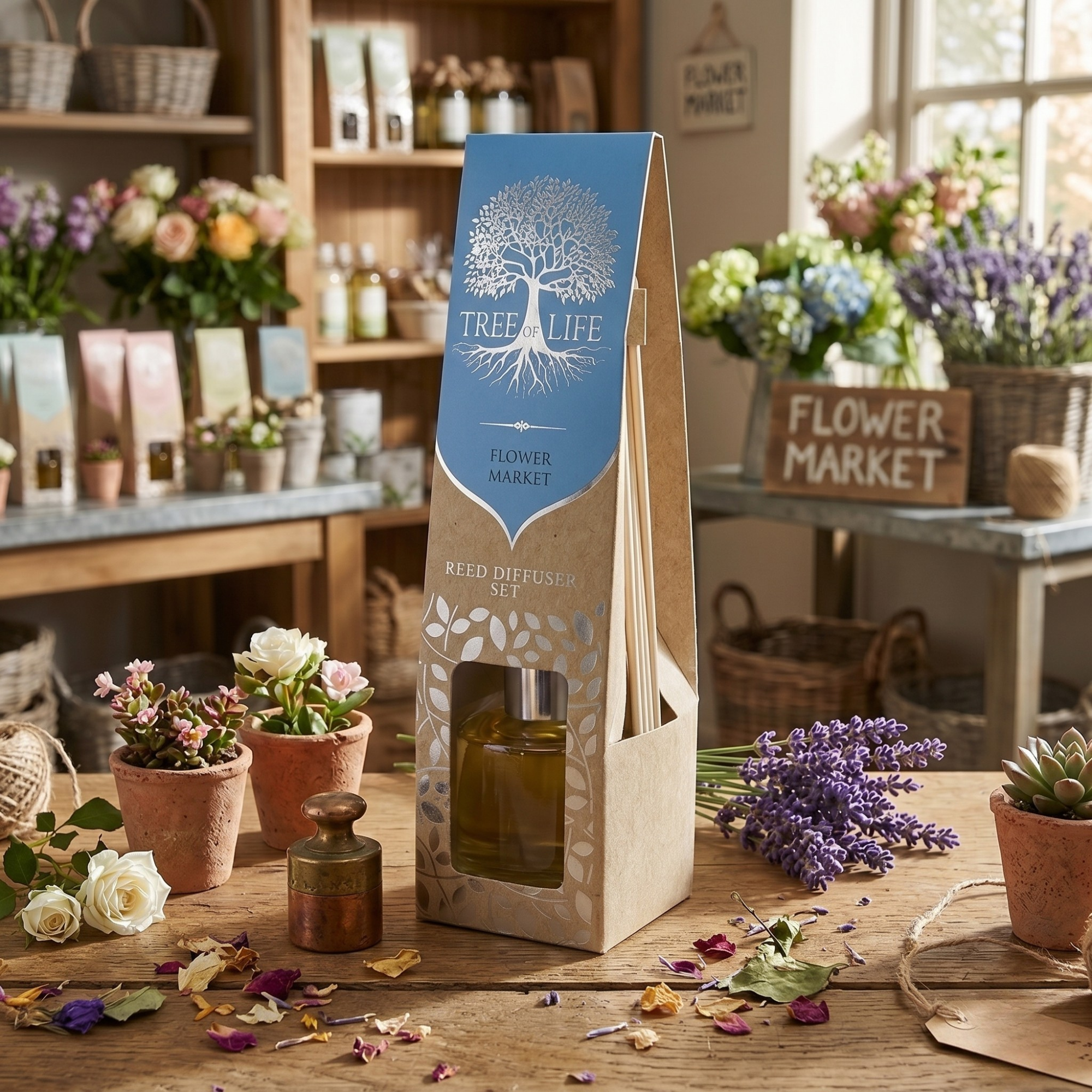 Odorizant cu Betisoare Aromaterapie 50 ml - Flower Market, Tree Of Life
