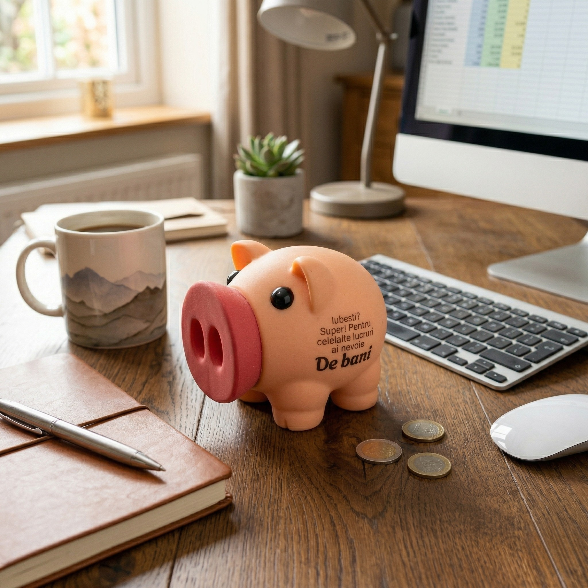 Pusculita Plastic "Iubesti? Super! Pentru Celelalte Lucruri Ai Nevoie De Bani :)"