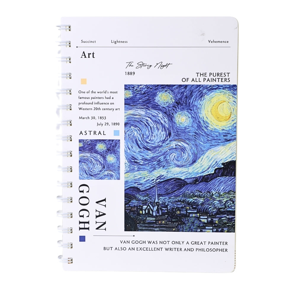 Agenda Van Gogh Mijlocie, format A5, Imprimeu Starry Night