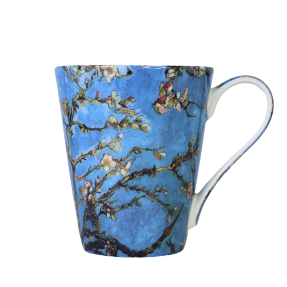 Cana din Portelan Van Gogh, in Cutie Verde, cu imprimeu Almond Blossom