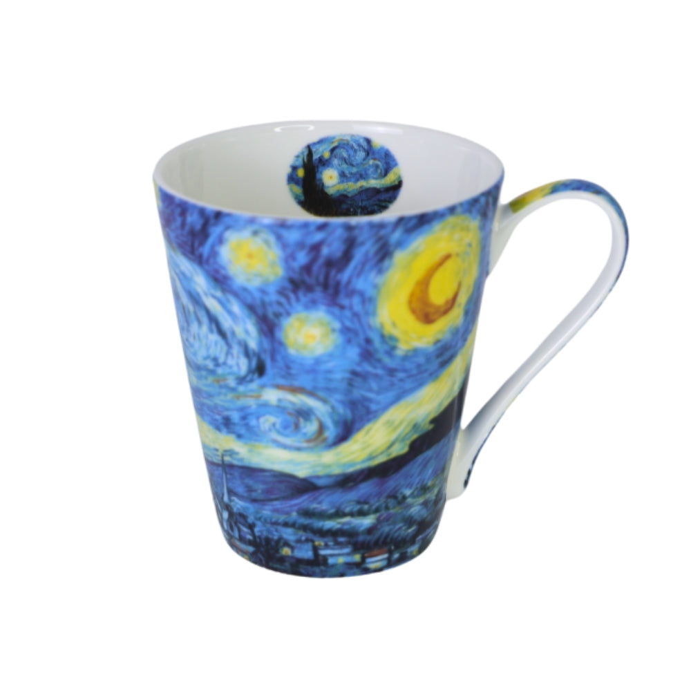 Cana din Portelan Van Gogh, in Cutie Verde, cu imprimeu Starry NIght