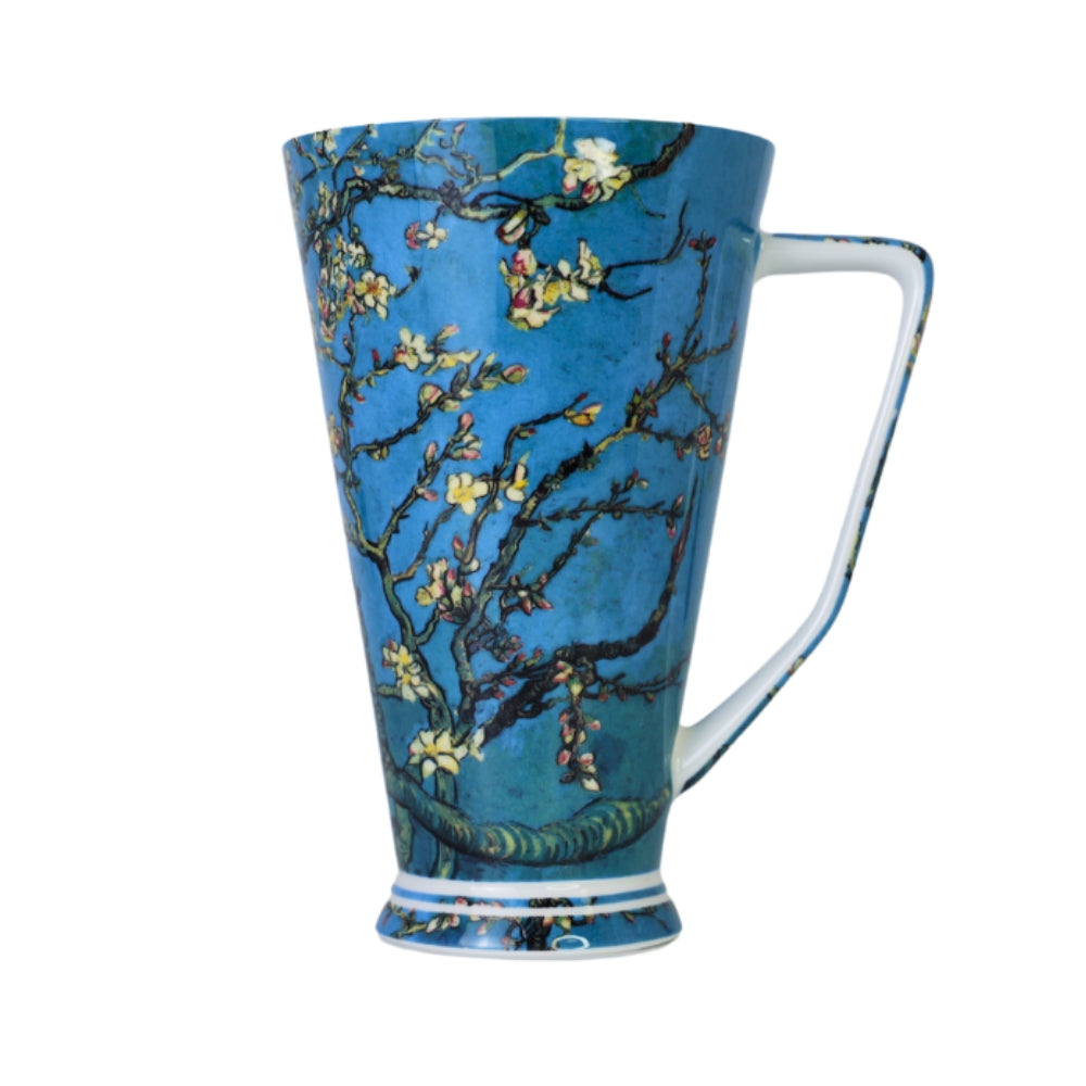 Cana cilindrica din Portelan Van Gogh, in Cutie Verde, cu imprimeu Almond Blossom