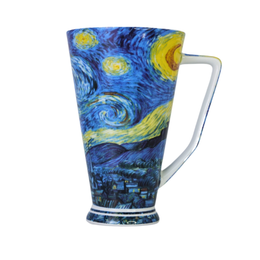 Cana cilindrica din Portelan Van Gogh, in Cutie Verde, cu imprimeu Starry Night