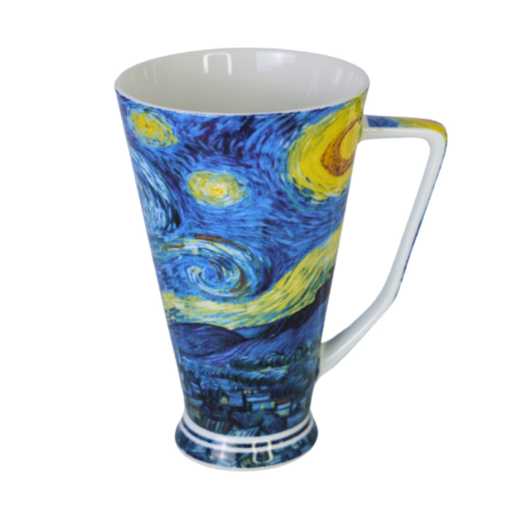 Cana cilindrica din Portelan Van Gogh, in Cutie Verde, cu imprimeu Starry Night