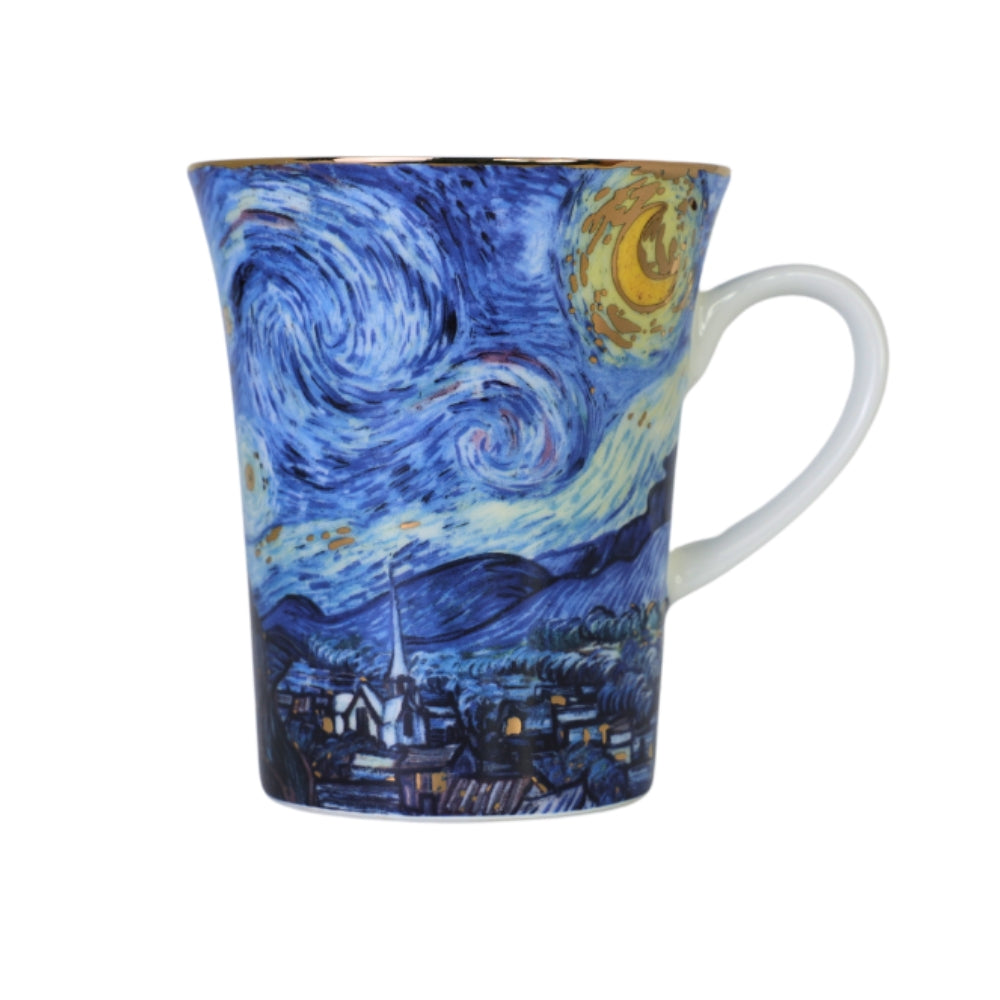 Cana din Portelan Van Gogh, in Cutie Portocalie, cu imprimeu Starry Night