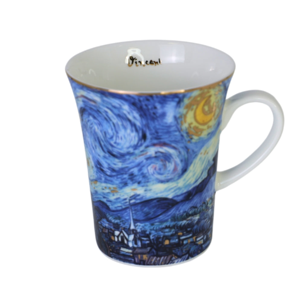 Cana din Portelan Van Gogh, in Cutie Portocalie, cu imprimeu Starry Night