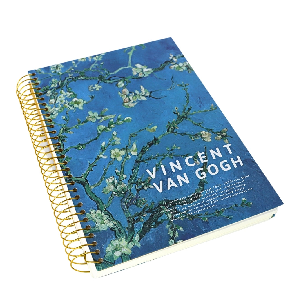 Agenda cu Spirala, Vincent van Gogh, Design Ramuri de Migdal Inflorit