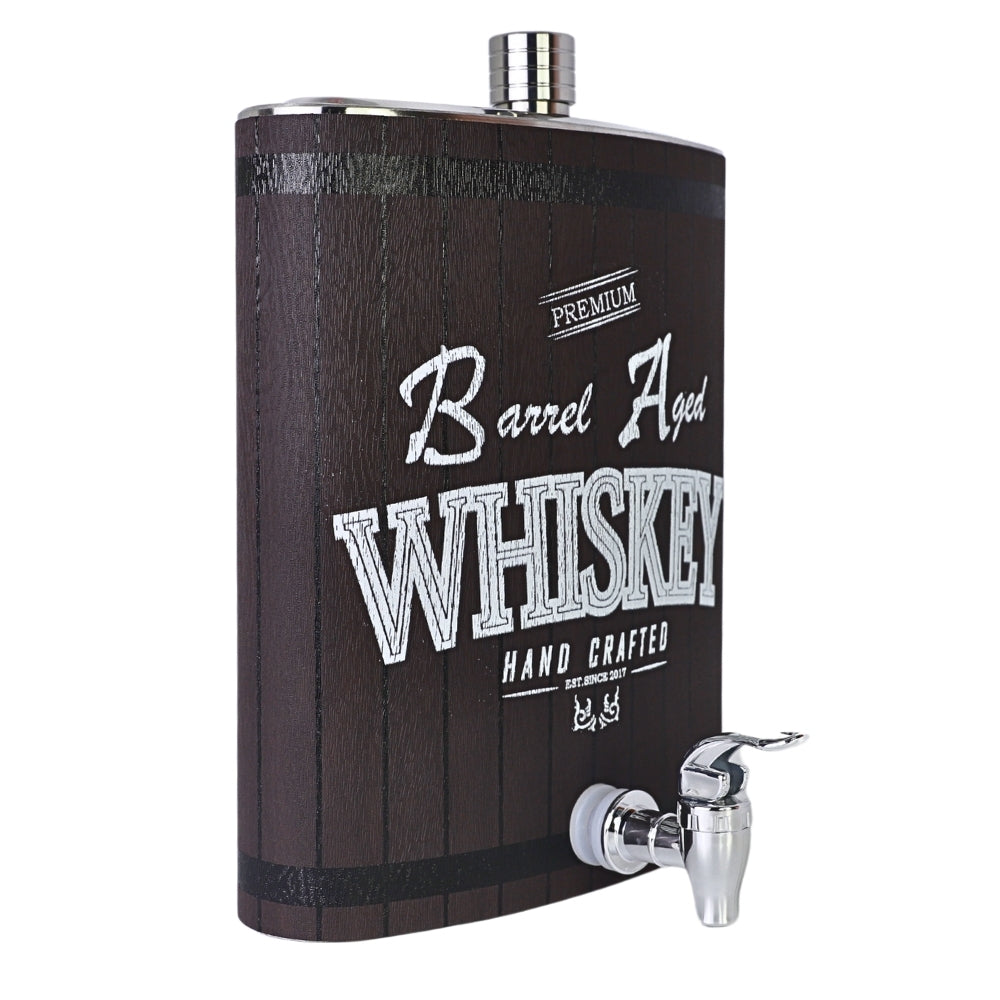 Recipient Metalic in Forma de Sticla de Whiskey Cu Mesaj Barrel Aged Whiskey, 3.8 Litri