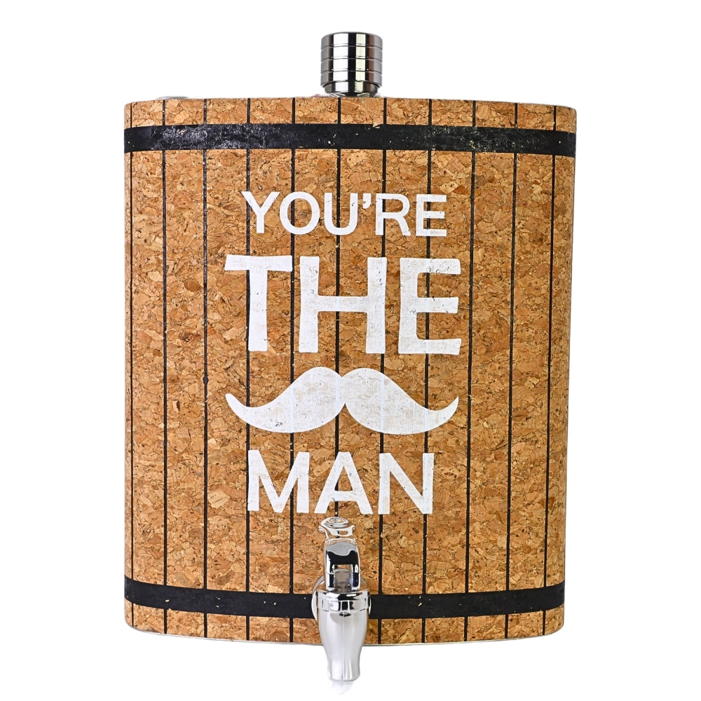 Recipient Metalic in Forma de Sticla de Whiskey Cu Mesaj You're The Man, 3.8 Litri