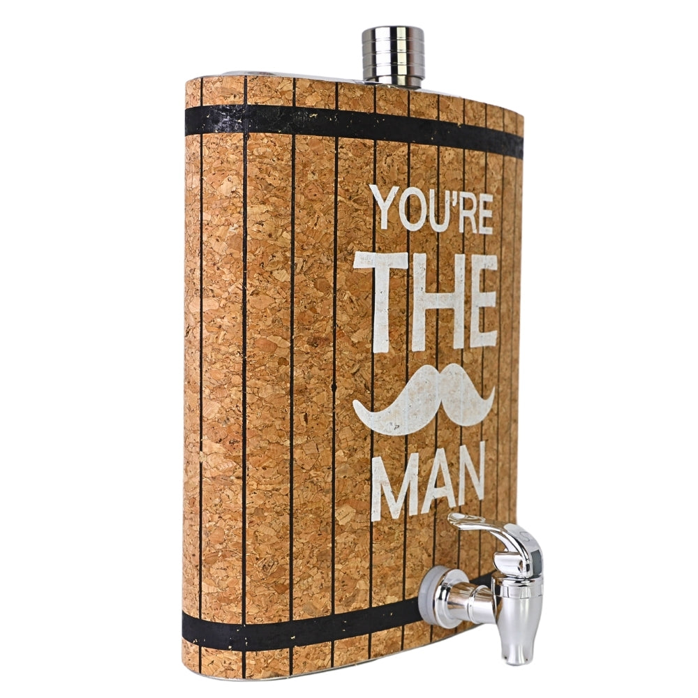 Recipient Metalic in Forma de Sticla de Whiskey Cu Mesaj You're The Man, 3.8 Litri