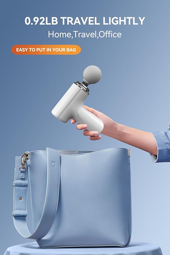 Pistol de Masaj Muscular Profesional cu 4 Capete Interchangeabile, Alb