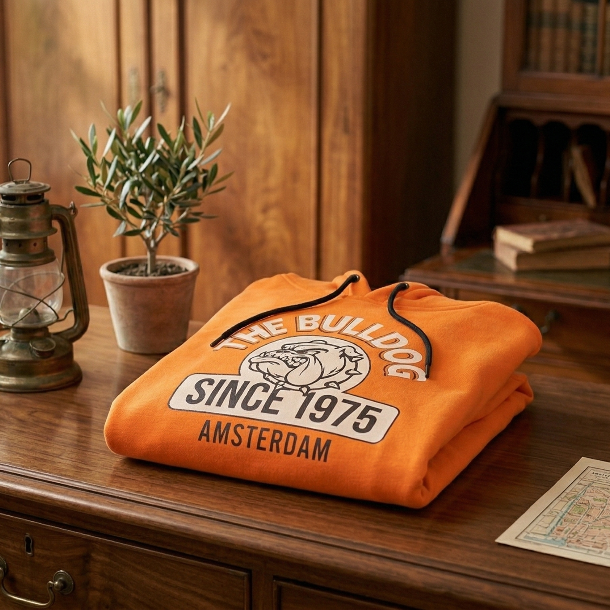 Hanorac The Bulldog Amsterdam, Marimea M, Arancione Since 1975