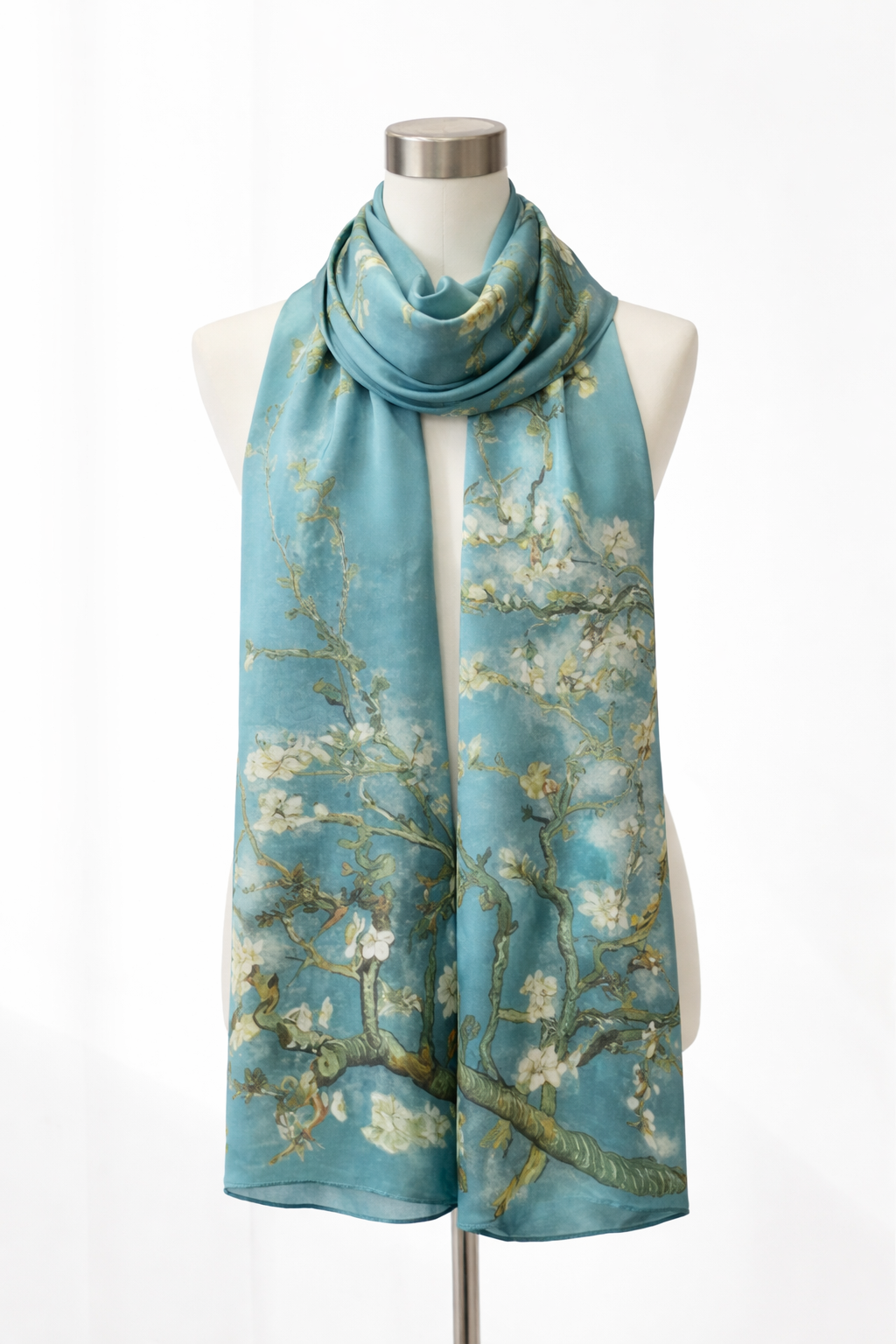 Esarfa Van Gogh „Almond Blossom” 180x70 cm, Silk Touch, Design Artistic Elegant