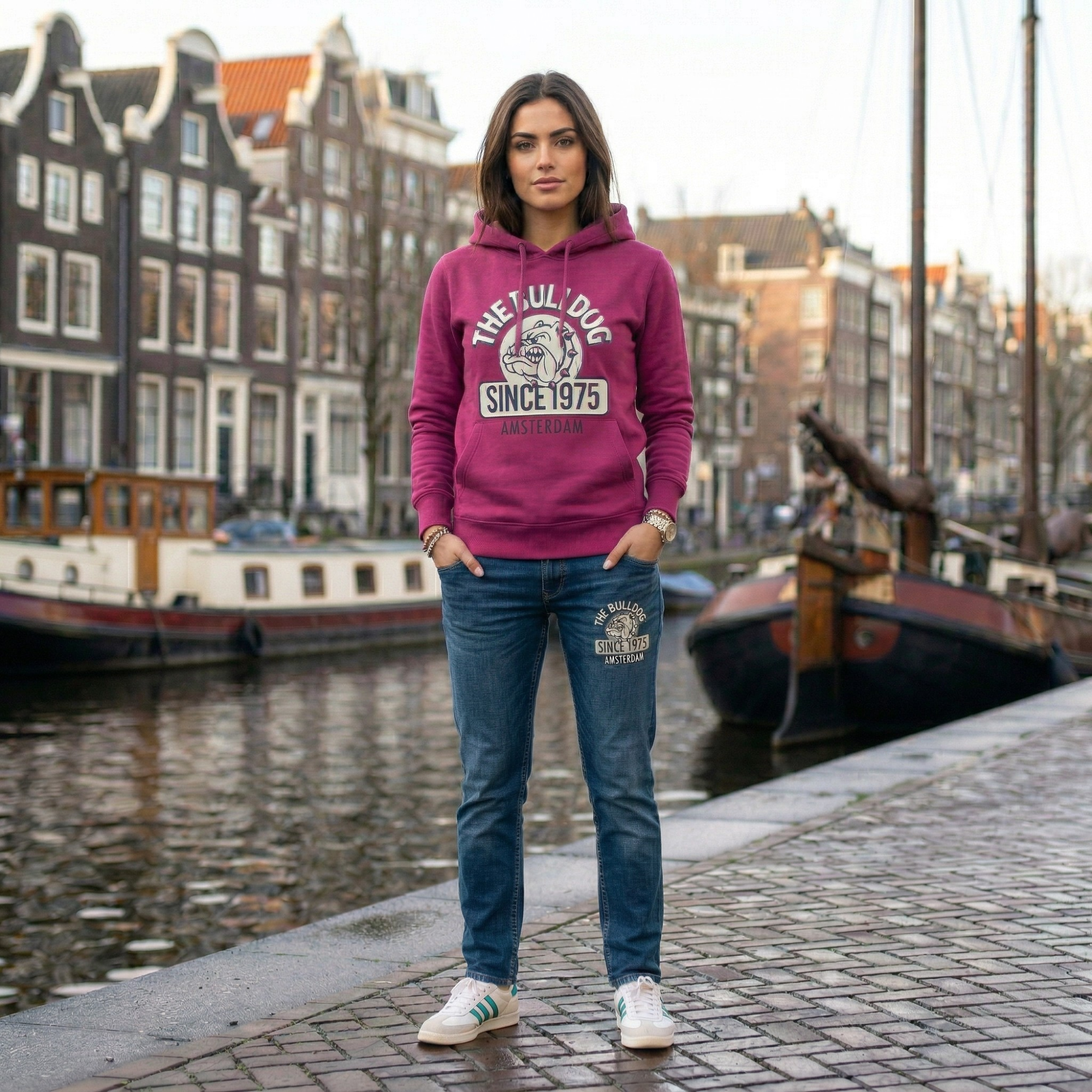 Hanorac The Bulldog Amsterdam, Marimea M - Fucsia