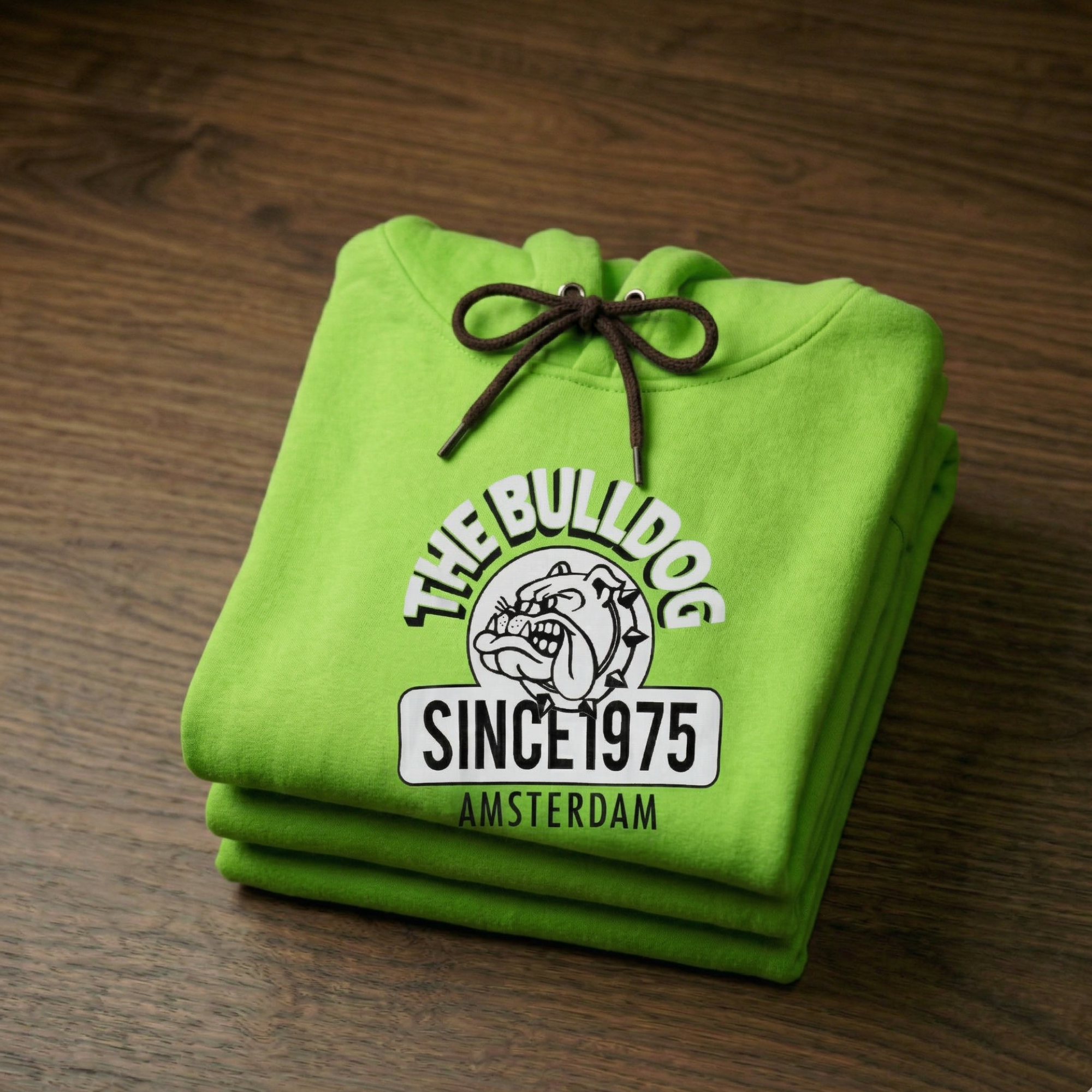 Hanorac The Bulldog Amsterdam, Marimea S - Verde Acido Since 1975