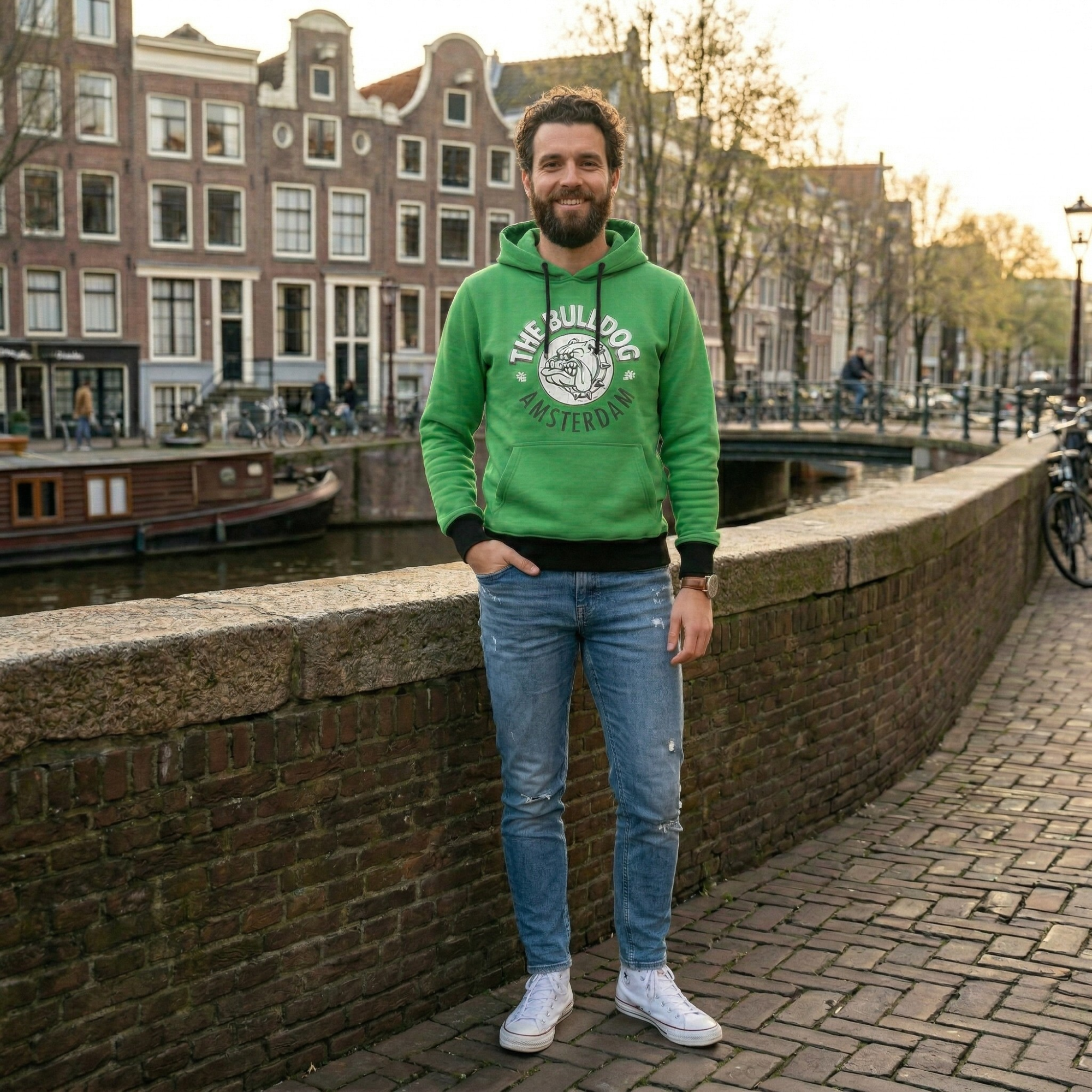 Hanorac The Bulldog Amsterdam, Marimea S, Verde Acqua Since 1975