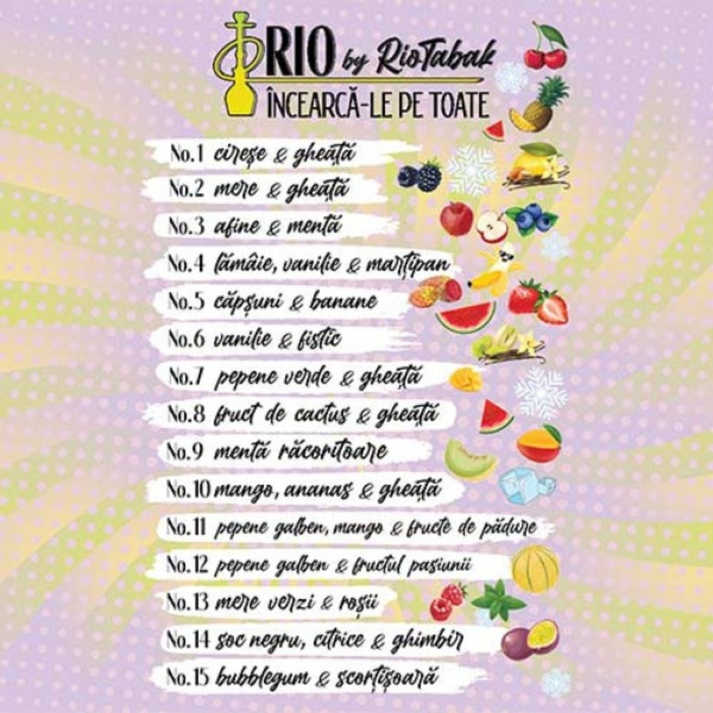 Aroma Narghilea RIO - N. 11 (pepene, mango, fructe de padure) 50g
