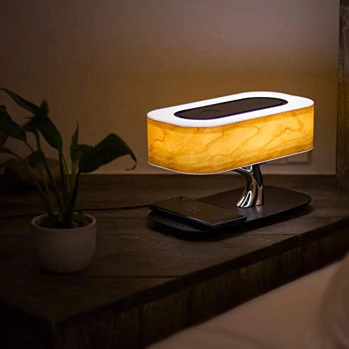 Lampa LED cu Difuzor Bluetooth Incorporat, Incarcare Wireless Smartphone si Panou Touch