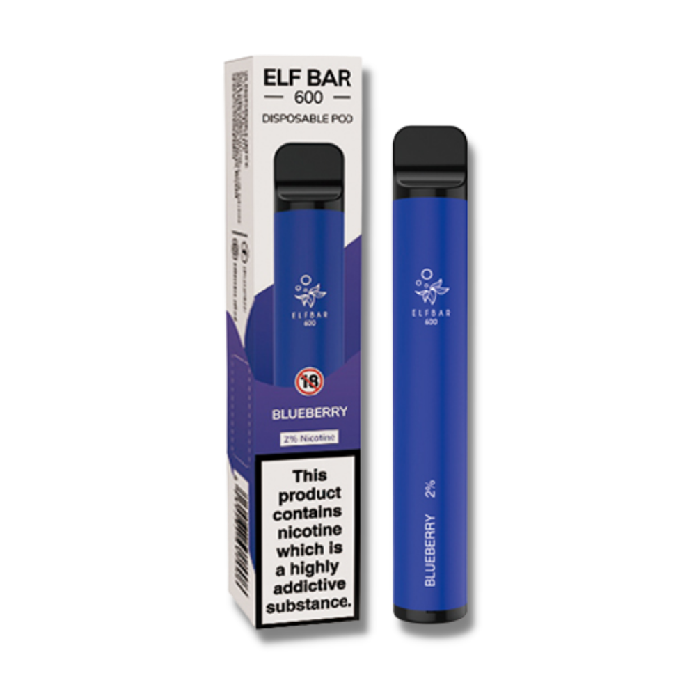 Elf Bar Vape Blueberry, 2% Nicotina, 600 Pufuri