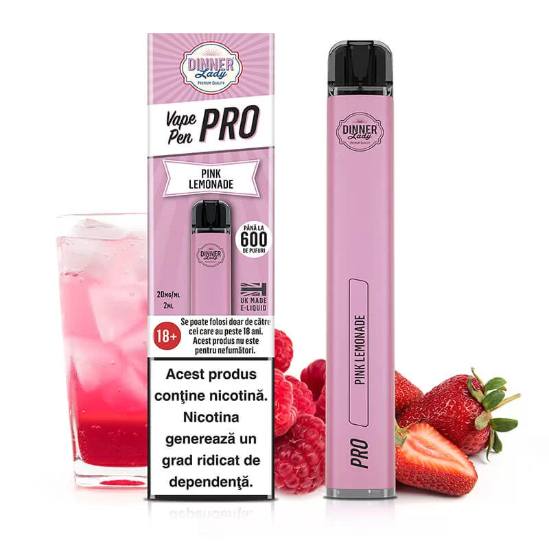 Puff Bar Dinner Lady PRO Pink Lemonade, 2%Nicotina, 600 puffs