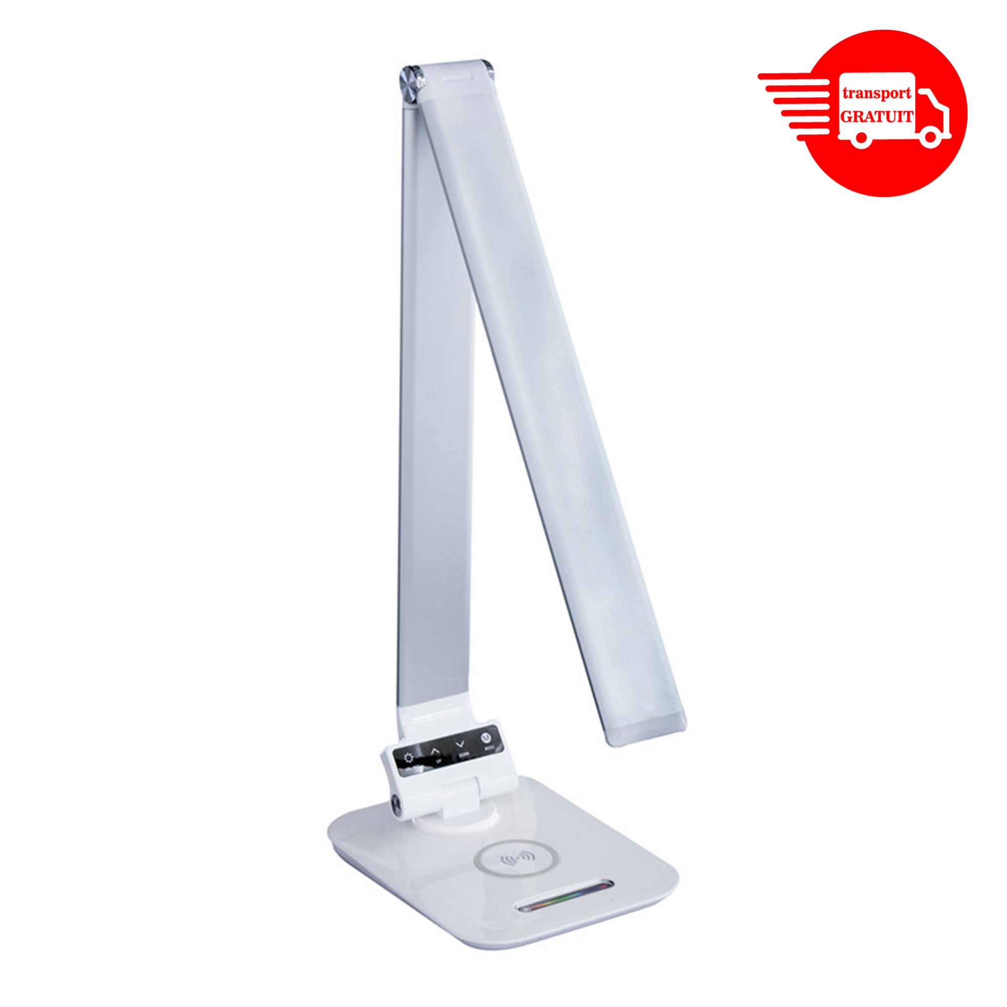 Lampa LED de Birou Pliabila, Incarcare Wireless Smartphone, Panou Touch, Port USB, Temperatura Selectabila in 3 Culori