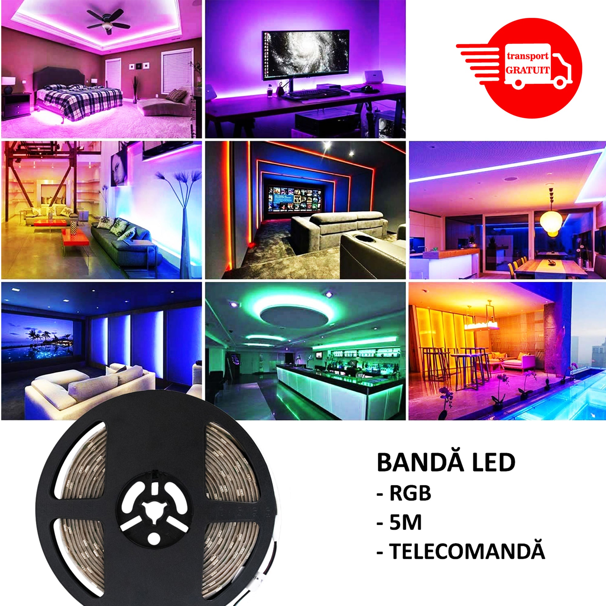 Banda LED RGB Relight 5m cu Telecomanda
